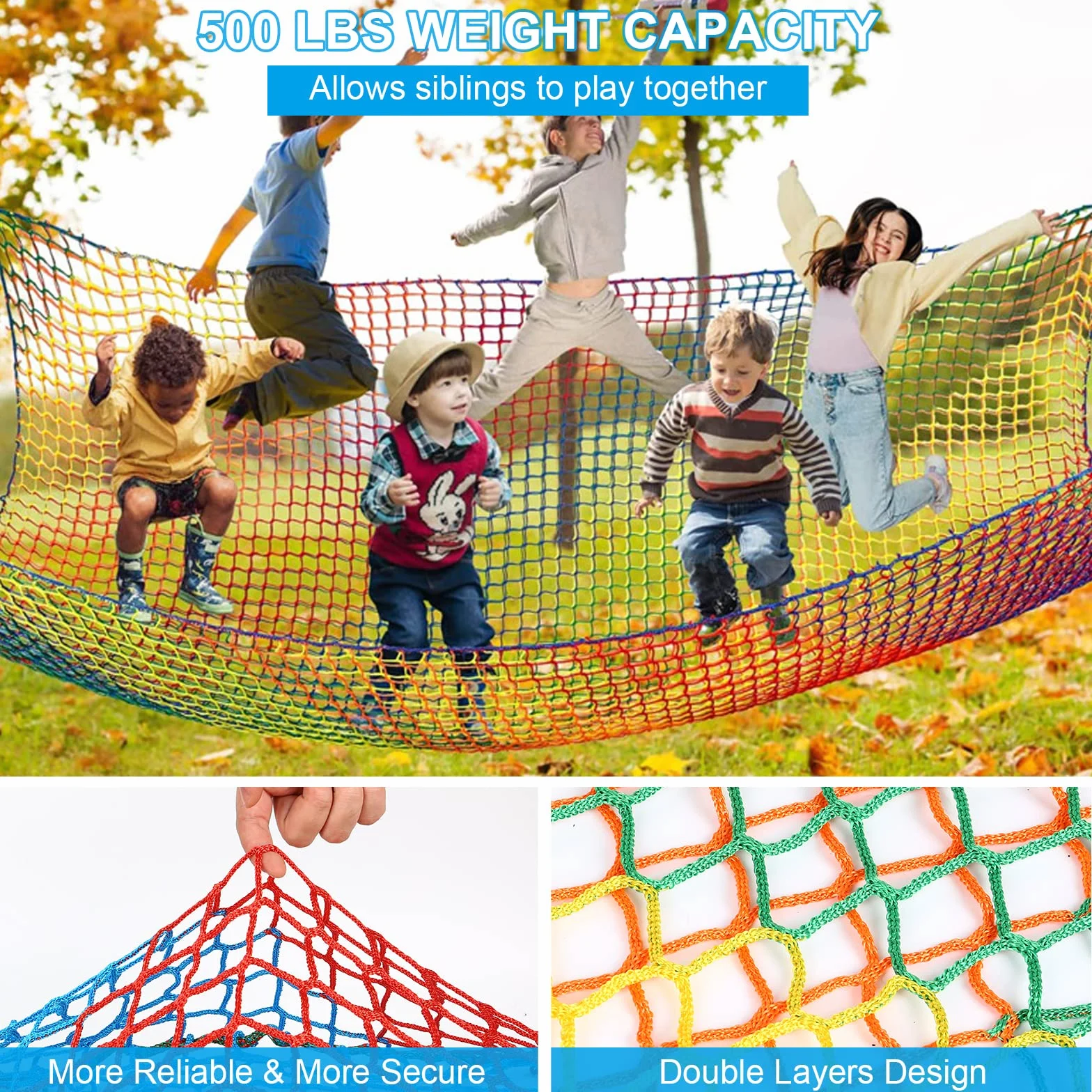 Siatka do wspinaczki, plac zabaw, podwójna warstwa, siatka bezpieczeństwa dla dzieci, rusztowanie do wspinaczki, huśtawka, do ogrodu, 2 x 3 m, siatka zabezpieczająca przed upadkiem, do siatki