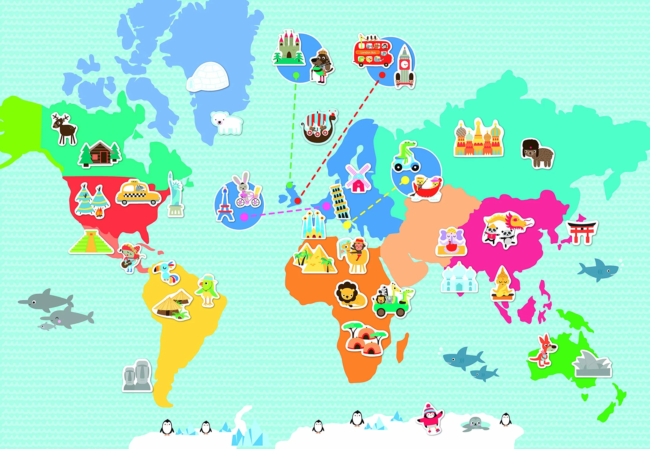 APLI Kids Magnetyczna mapa świata gier