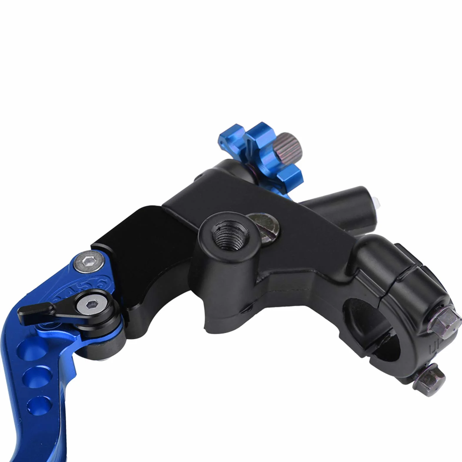 Jedna para lewej i prawej dźwigni sprzęgła, 1 para 7/8"(22 mm) uniwersalnych dźwigni zbiornika głównego cylindra sprzęgła hamulca motocykla (niebieskie)