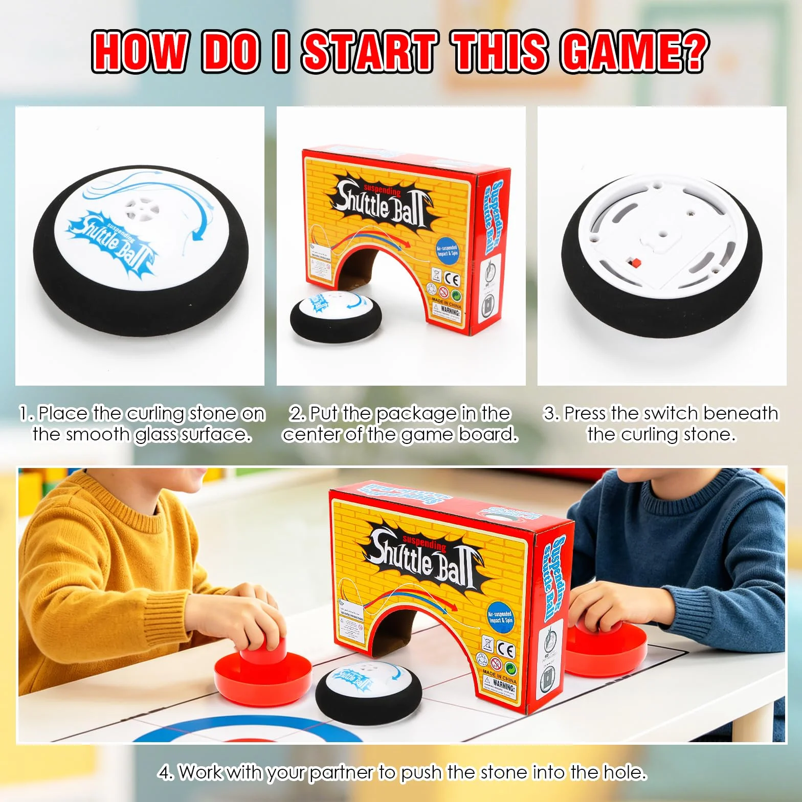 Air Hockey Hover Puck, mini gra stołowa z 2 krążkami i rakietami, przenośny zestaw do gry w hokeja z unoszącymi się krążkami, gra stołowa dla dorosłych