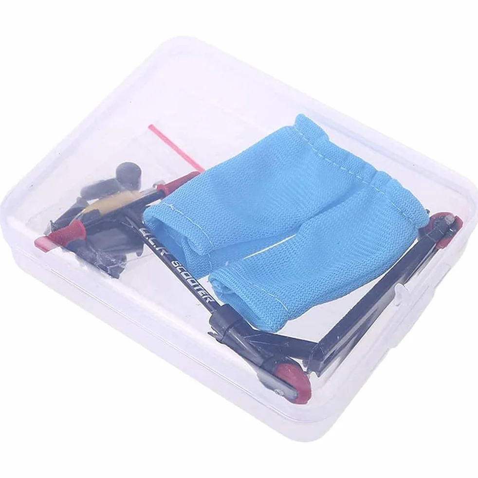 GOWENIC Mini Hulajnoga na Palec ze Stopu, Interaktywny Zestaw Zabawek dla Dzieci, Zestaw Deskorolki do Rozwoju Sensorycznego Dzieci, Tworzywo ABS + materiał Stopowy (WHITE)