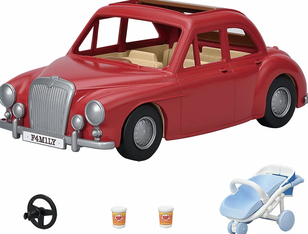 Sylvanian Families Rodzinny Sedan Samochód dla Lalek, Wielokolorowy, ‎12 x 25 x 10 cm; 345 g