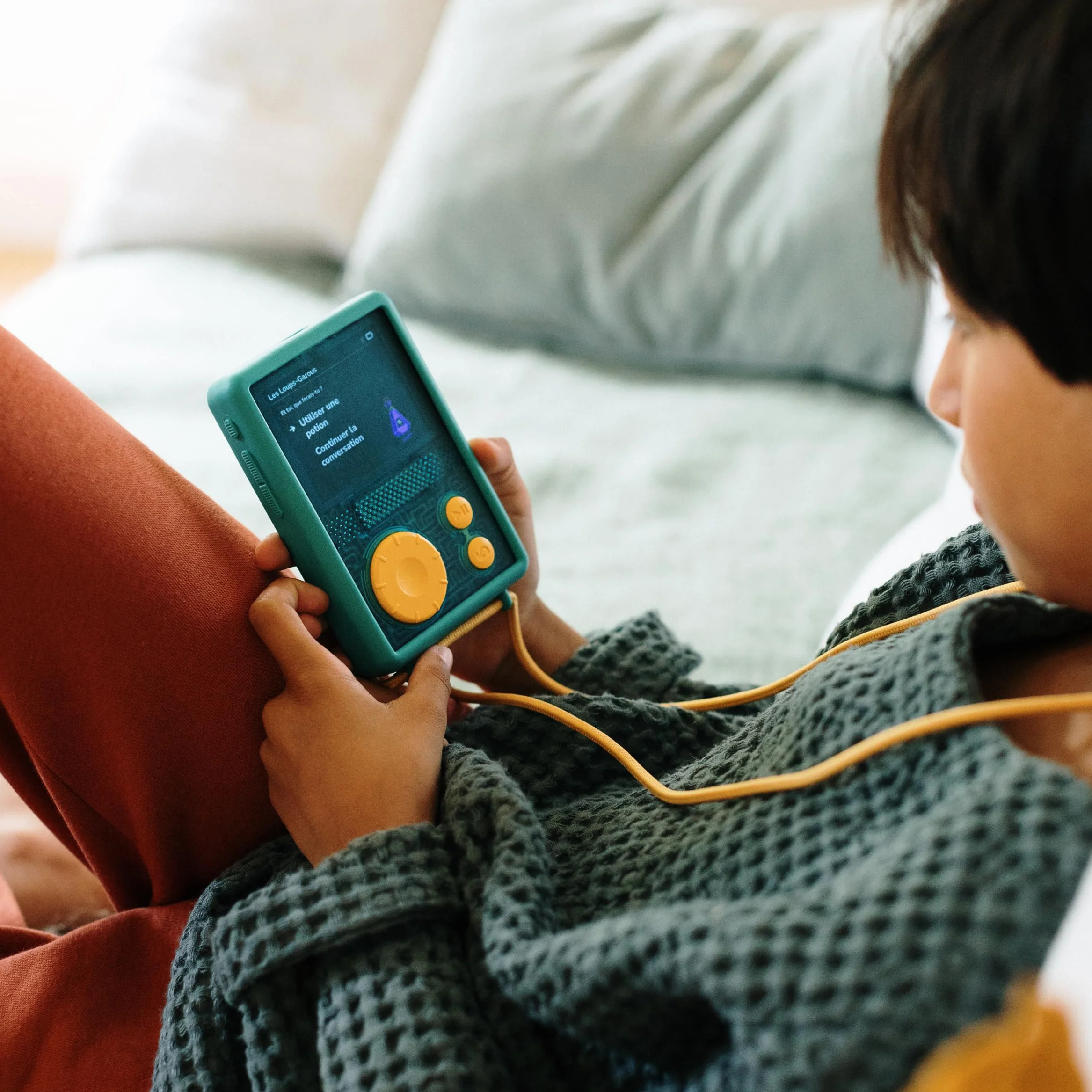 Lunii Oficjalne zielone etui przeciwwstrząsowe dla FLAM Interactive Audio Player - pudełko na historie dla dzieci od 7 lat - wolne od BPA, 0850011045534