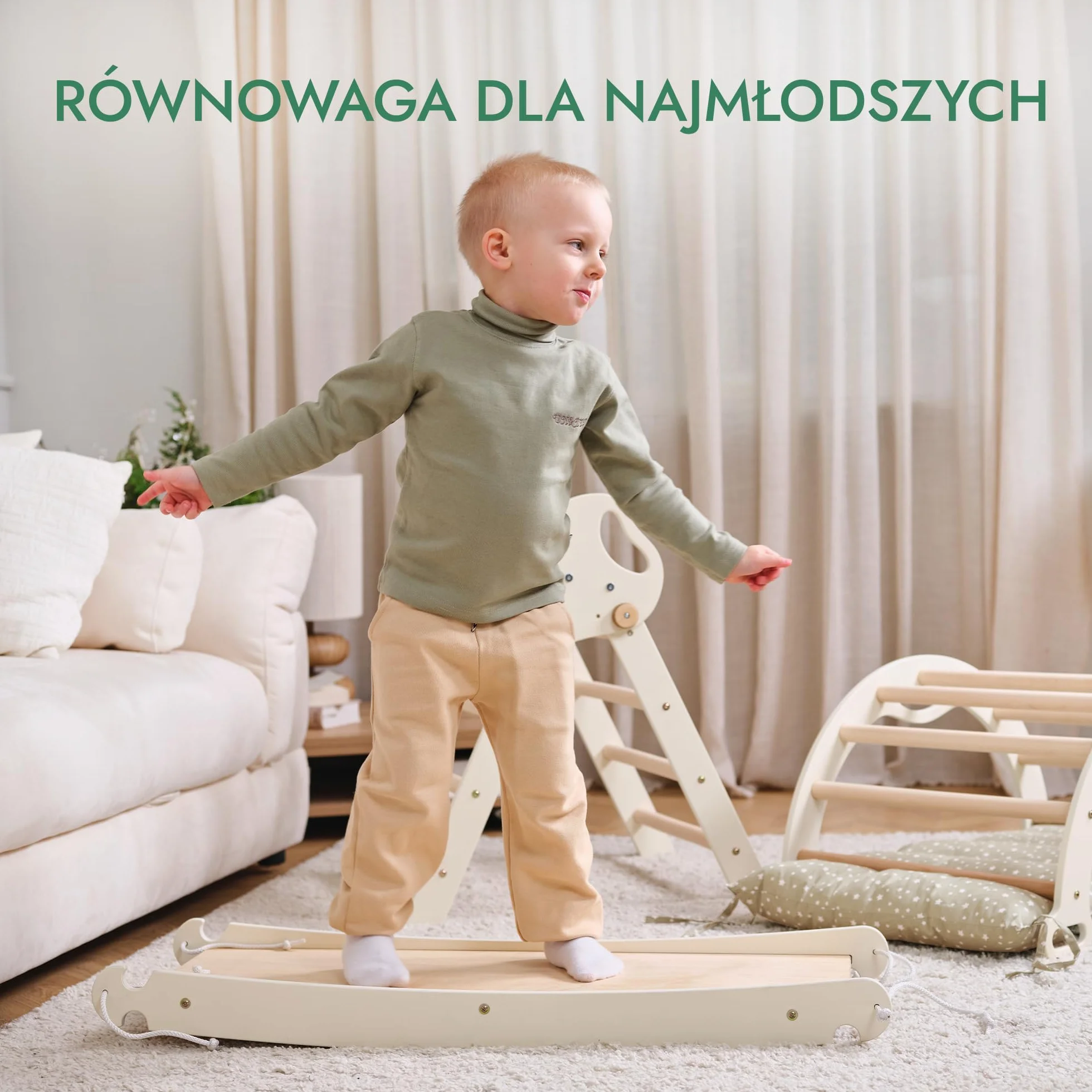 Goodevas 5-w-1 Montessori zabawka wspinaczkowa Indoor z drewna z zjeżdżalnią – trójkąt wspinaczkowy Montessori dla dzieci od 1 roku, wewnętrzny plac zabaw dla niemowląt, wewnętrzne zabawki