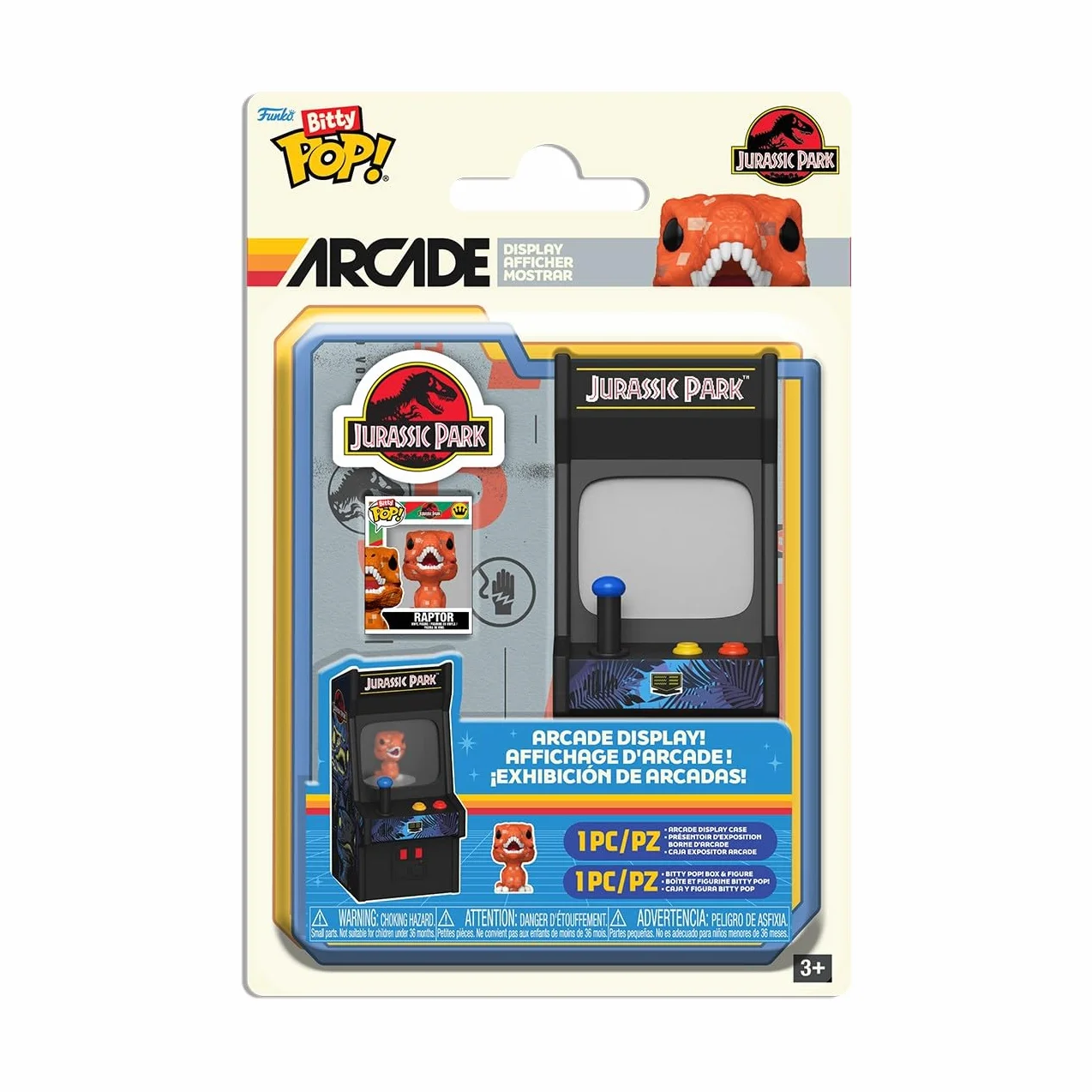 Funko Pop! Bitty Arcade Cabinet: Park Jurajski - Raptor - kolekcjonerska figurka winylowa - pomysł na prezent - oficjalny towar - zabawki dla dzieci i dorosłych - fanów komiksów - figurka dla