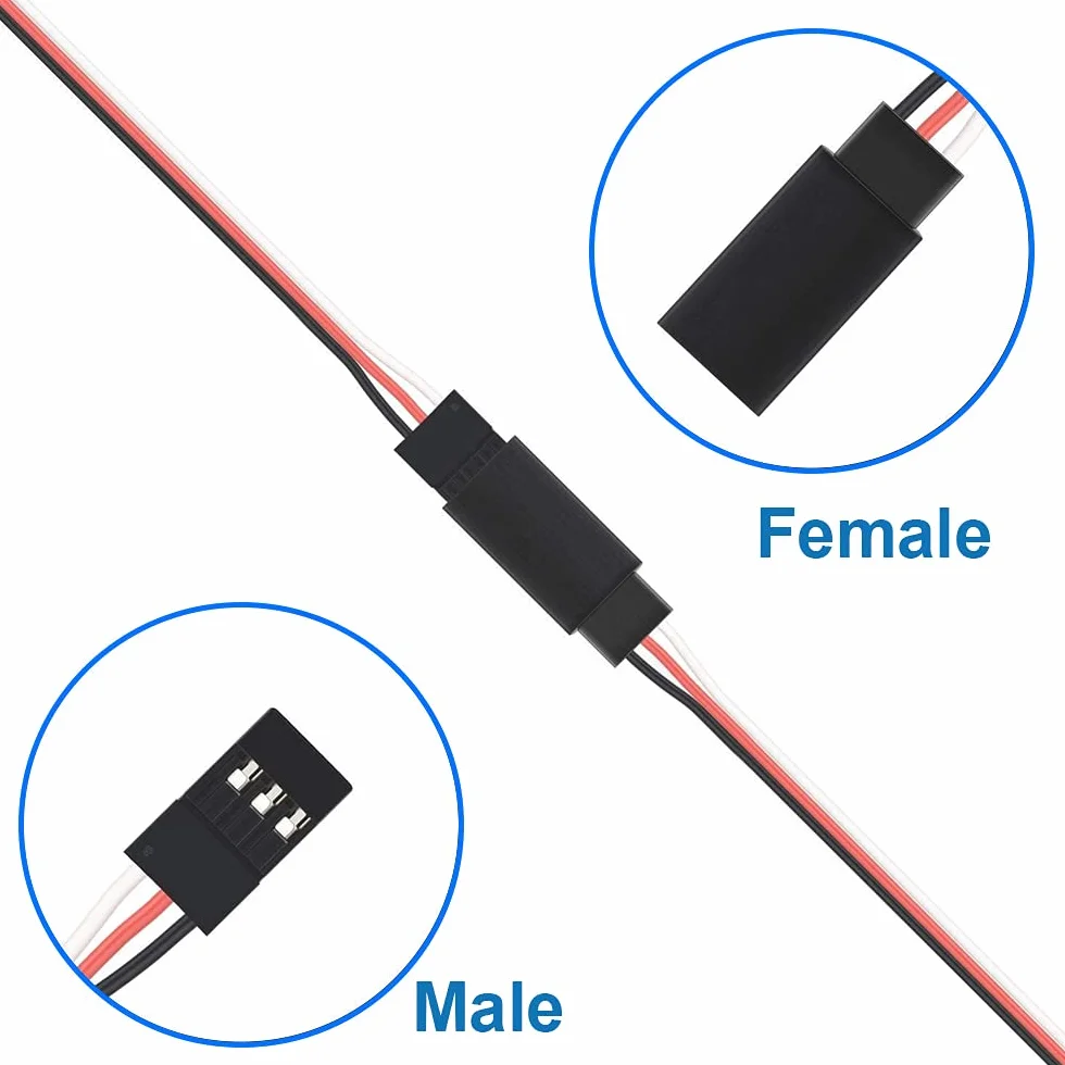 MMOBIEL 10X 5 3-pinowy RC Servo Emermeble / 5 Servo Y Kabel dla serwotorek Połączenia Kontrolującego Drony RC, samochód, robot itp.