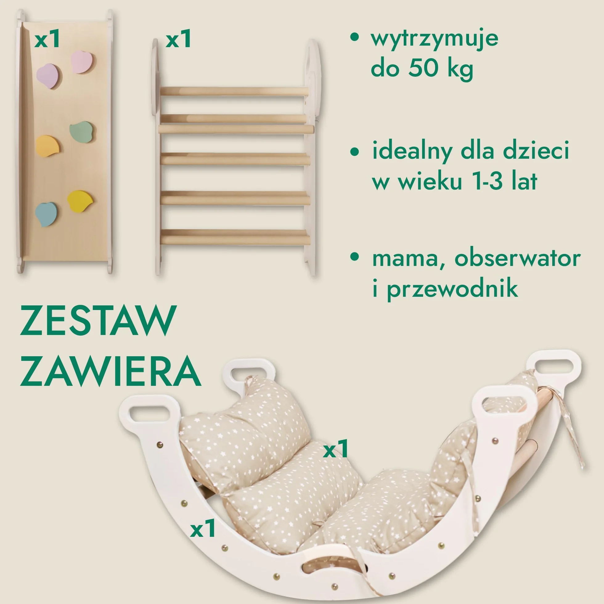 Goodevas 5-w-1 Montessori zabawka wspinaczkowa Indoor z drewna z zjeżdżalnią – trójkąt wspinaczkowy Montessori dla dzieci od 1 roku, wewnętrzny plac zabaw dla niemowląt, wewnętrzne zabawki