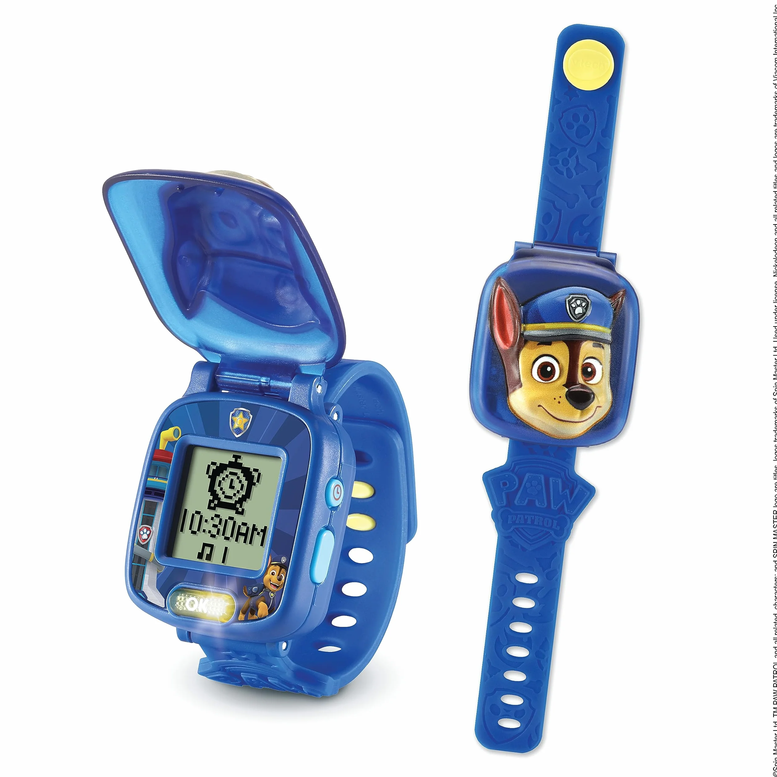 VTech PAW Patrol interaktywny zegarek Chase, zegarek dziecięcy z 4 grami, kolorowy ekran, z głosem Rydera, funkcja budzika i timera, język włoski, baterie w zestawie, 3-7 lat