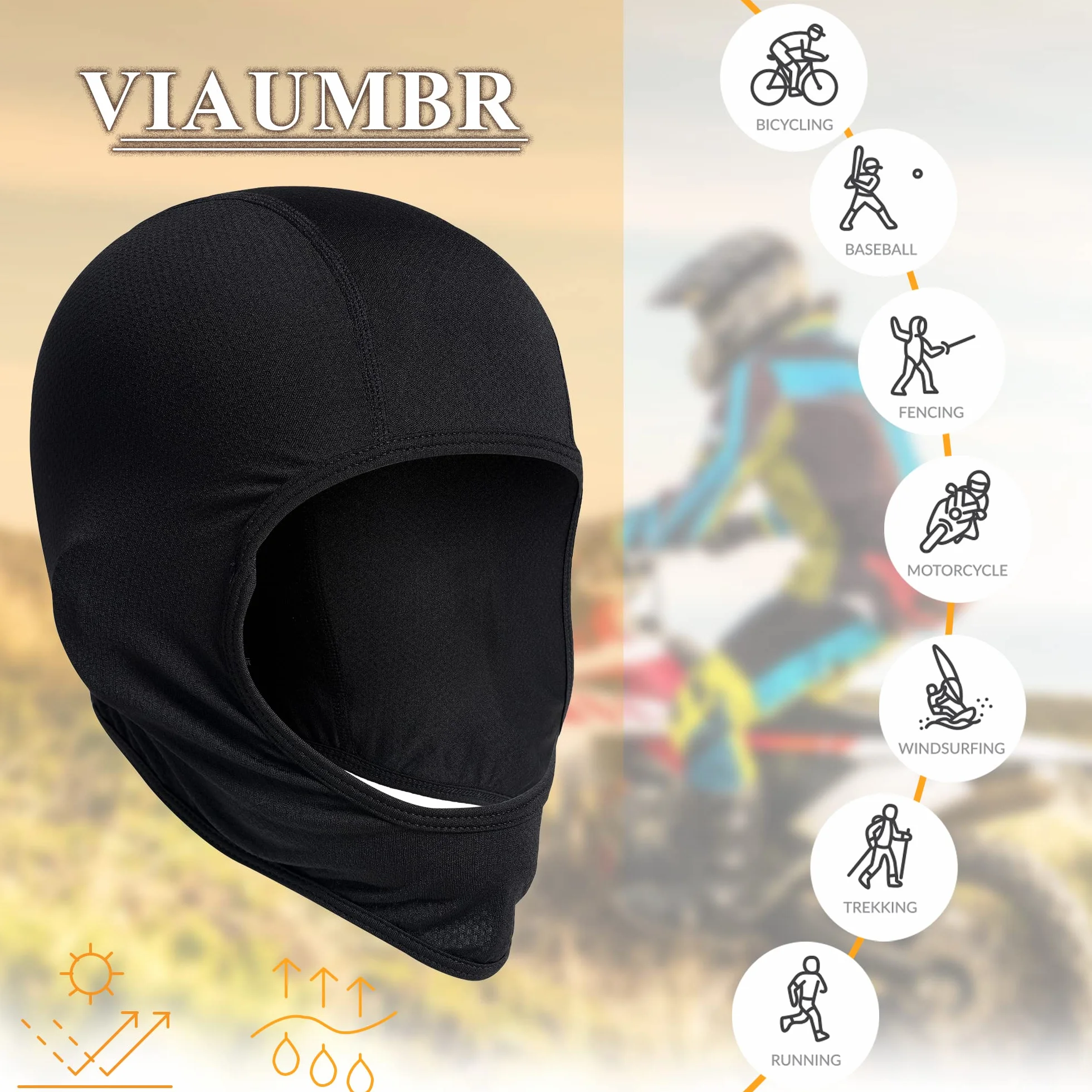 Balaclava Cienka kominiarka motocyklowa na twarz, maska narciarska, maska motocyklowa, maska na twarz, oddychająca, ochrona przed słońcem, dla mężczyzn i kobiet, na lato