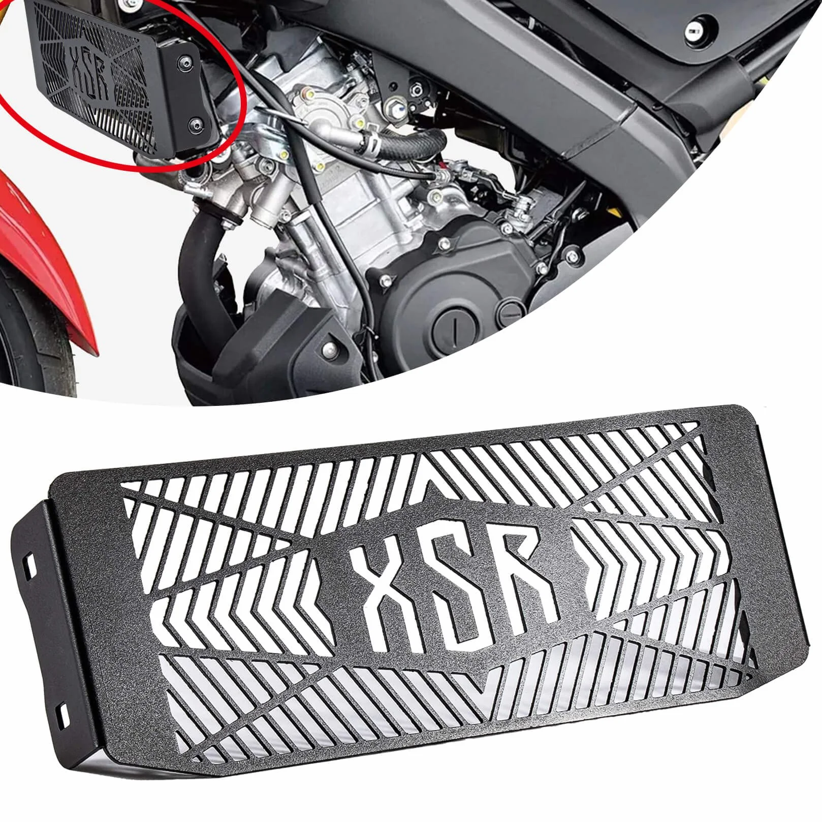 Osłona chłodnicy do motocykli Yamaha XSR-125 / XSR-155 2019 2020 2021 2022 2023, PSLER kratka ochronna do grilla