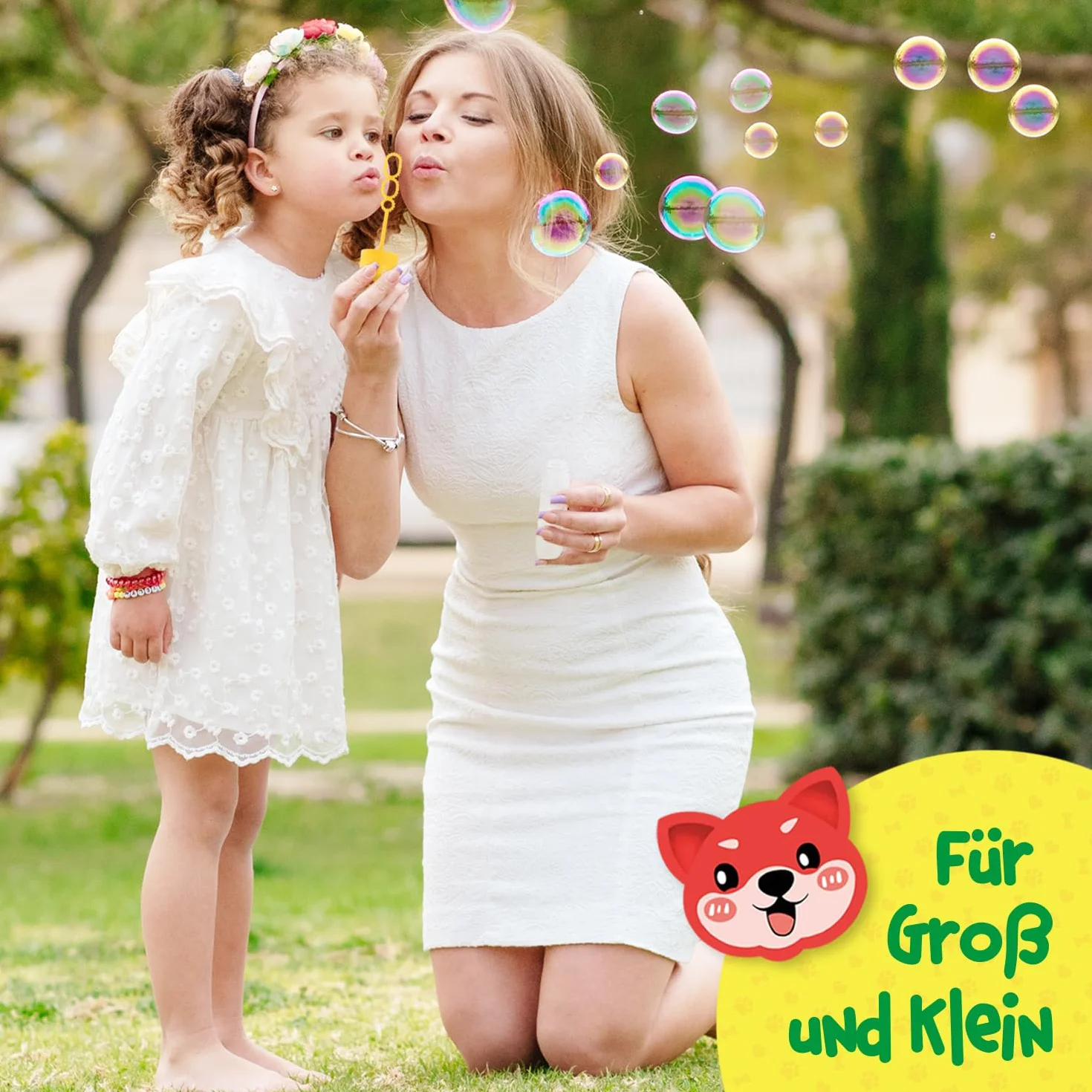 Magicat Zestaw baniek mydlanych XL dla dzieci 2025, 12 sztuk z zabawnymi uchwytami dla szczeniaków, 30 ml płynu w tubce, idealne na urodziny i do ogrodu, prezent urodzinowy dla dziecka (wersja 1)