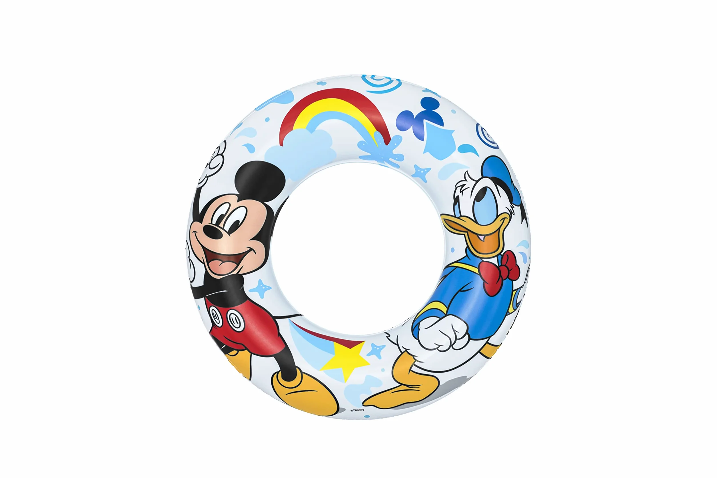 BESTWAY Nadmuchiwane Koło Ratunkowe Mickey Roadster Racer 91004 Średnica 11 cm Wielokolorowe Plastikowe