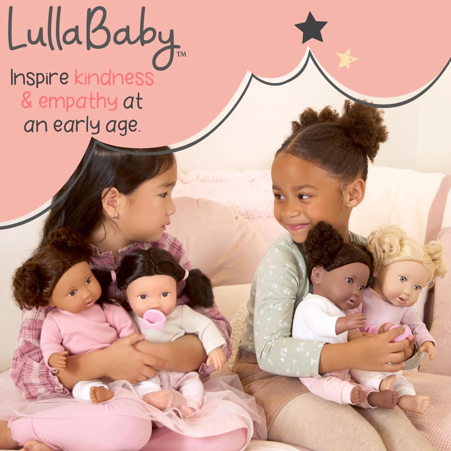 LullaBaby – 14-Inch Realistic Baby Doll Accessory Bundle – Nursery Care Set – High Chair, Playpen & Jogger Stroller – Pretend Play Toys – Kids 2+ Years– Baby Doll Nursery Playset