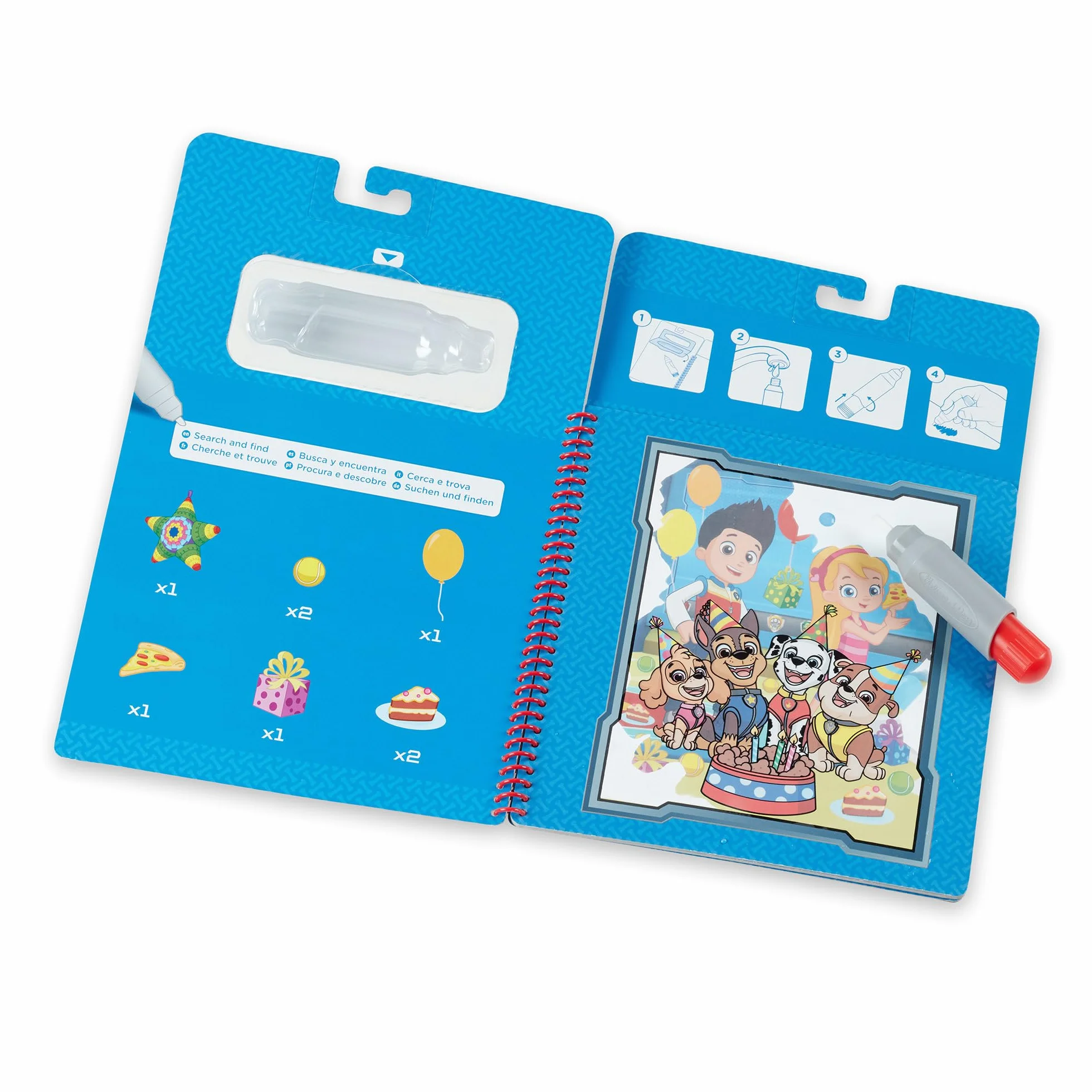 Melissa & Doug - Water Wow! PAW Patrol Chase | kolorowanka wodna | Książka aktywności| Tablice do kolorowania wielokrotnego użytku | zabawka podróżna | 3+ | prezent dla chłopca lub dziewczynki