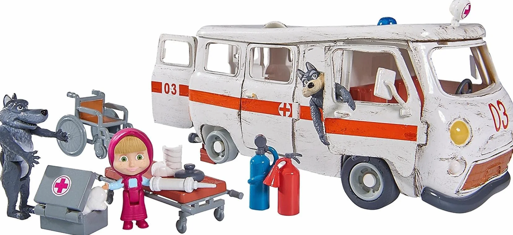 Simba 109309863 Masza i Niedźwiedź Zestaw ambulans