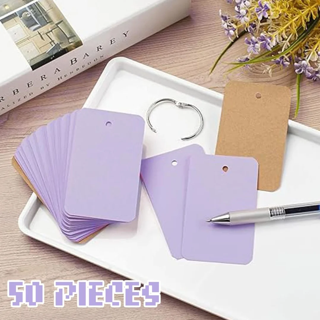 250 sztuk fiszek z papieru pakowego z pierścieniem w praktycznym pudełku do nauki słownictwa angielskiego i notatki 5 kolorów 7 x 4 cm