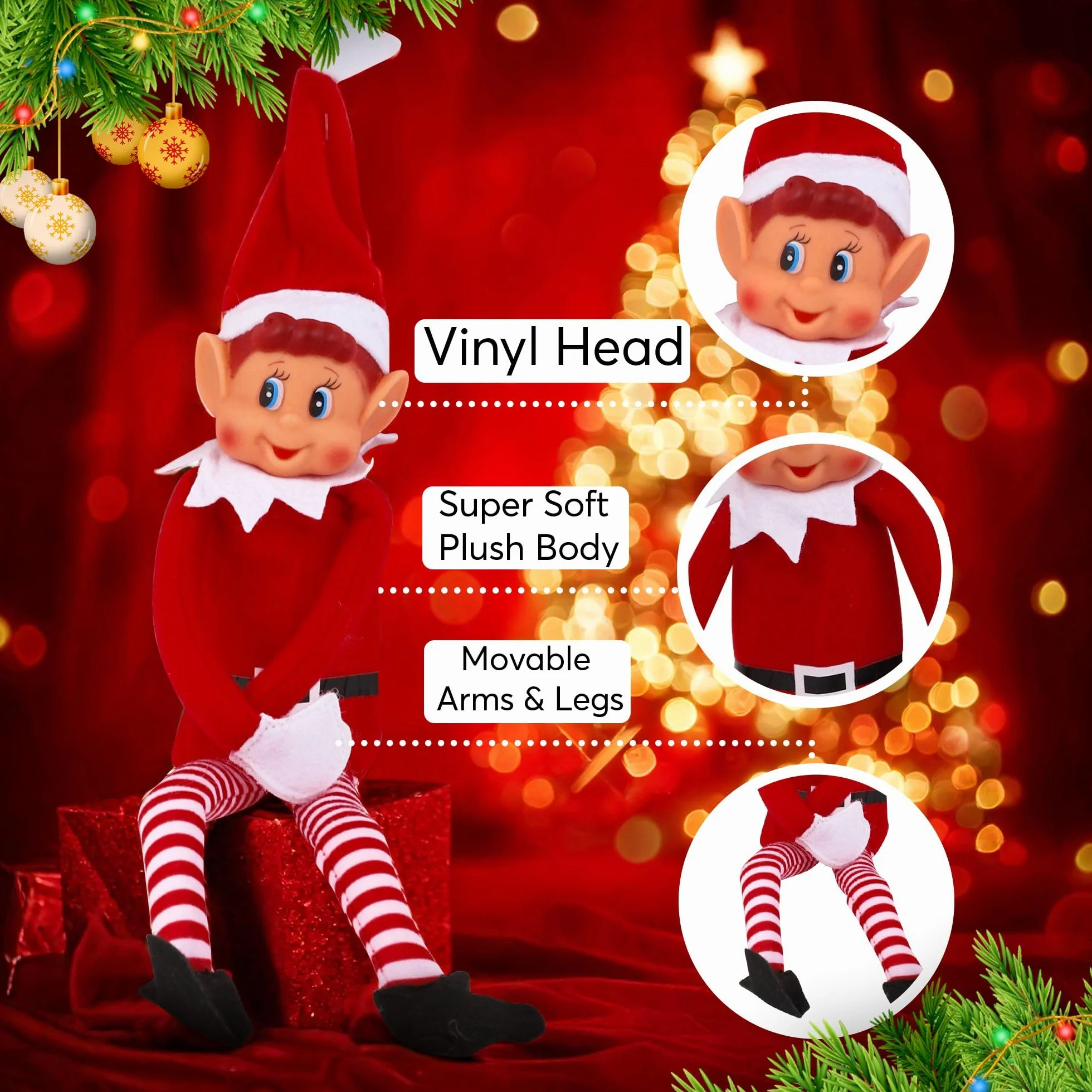 Elfen Behavin Badly Pluszowy elf z długimi nogami, dla chłopców lub dziewczynek, 30 cm