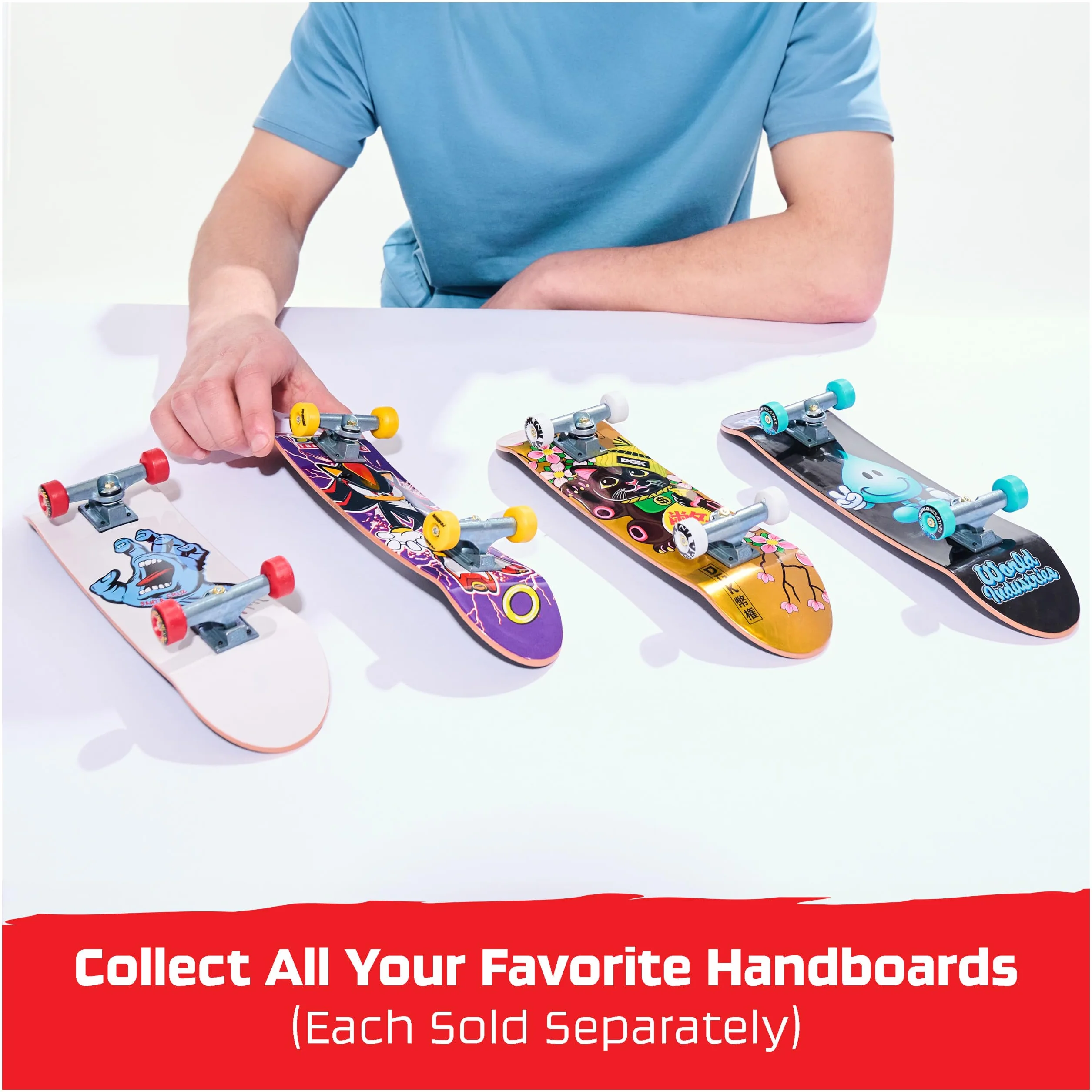 TECH DECK, World Industries Handboard; autentyczne mini deskorolki, zabawki dla dzieci dla chłopców i dziewcząt, od 6 lat (tylko do użytku ręcznego)