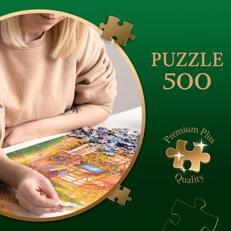 Trefl Premium Plus Quality - Puzzle Tea Time: Samochód Farmera - 500 Elementów, Seria Malowanych Nostalgicznyh Obrazków, Idealne Dopasowanie Elementów, dla Dorosłych i Dzieci od 10 lat