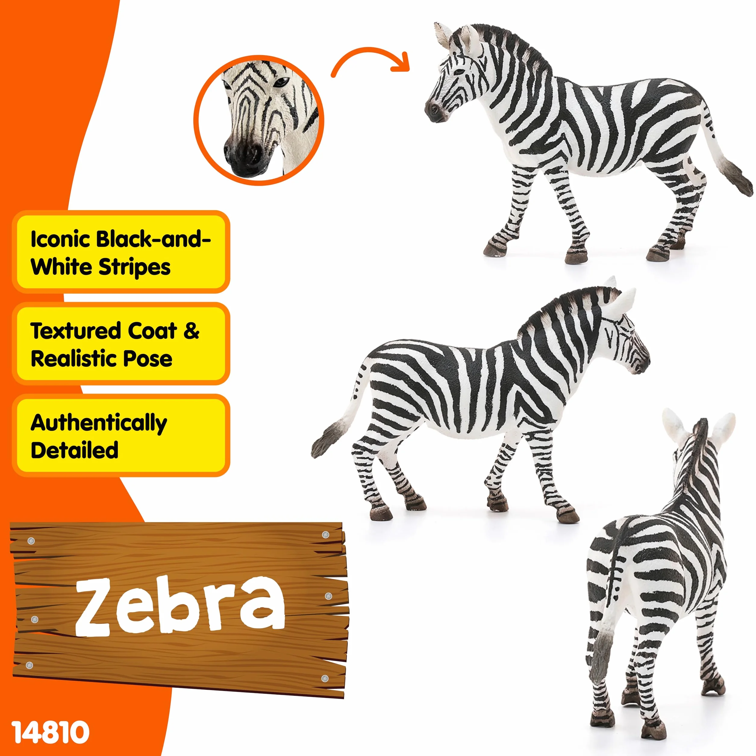 schleich WILD LIFE | Klacz zebry 14810 | Szczegółowa figurka zwierzęcia | Zabawka zoo | Prezent dla dziewczynek i chłopców | Figurka do zabawy od 3 lat | 12 × 3 × 9 cm