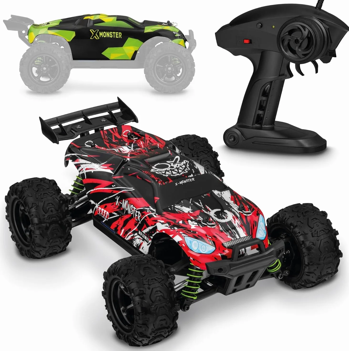 Overmax X-Monster 3.5, Zdalnie Sterowany Samochód RC 1:18 dla Dzieci 14+ w Napęd 4x4, Zasięg do 100 m, Prędkość 45 km/h, 2 Obudowy w Zestawie, Jazda do 40 min bez Ładowania