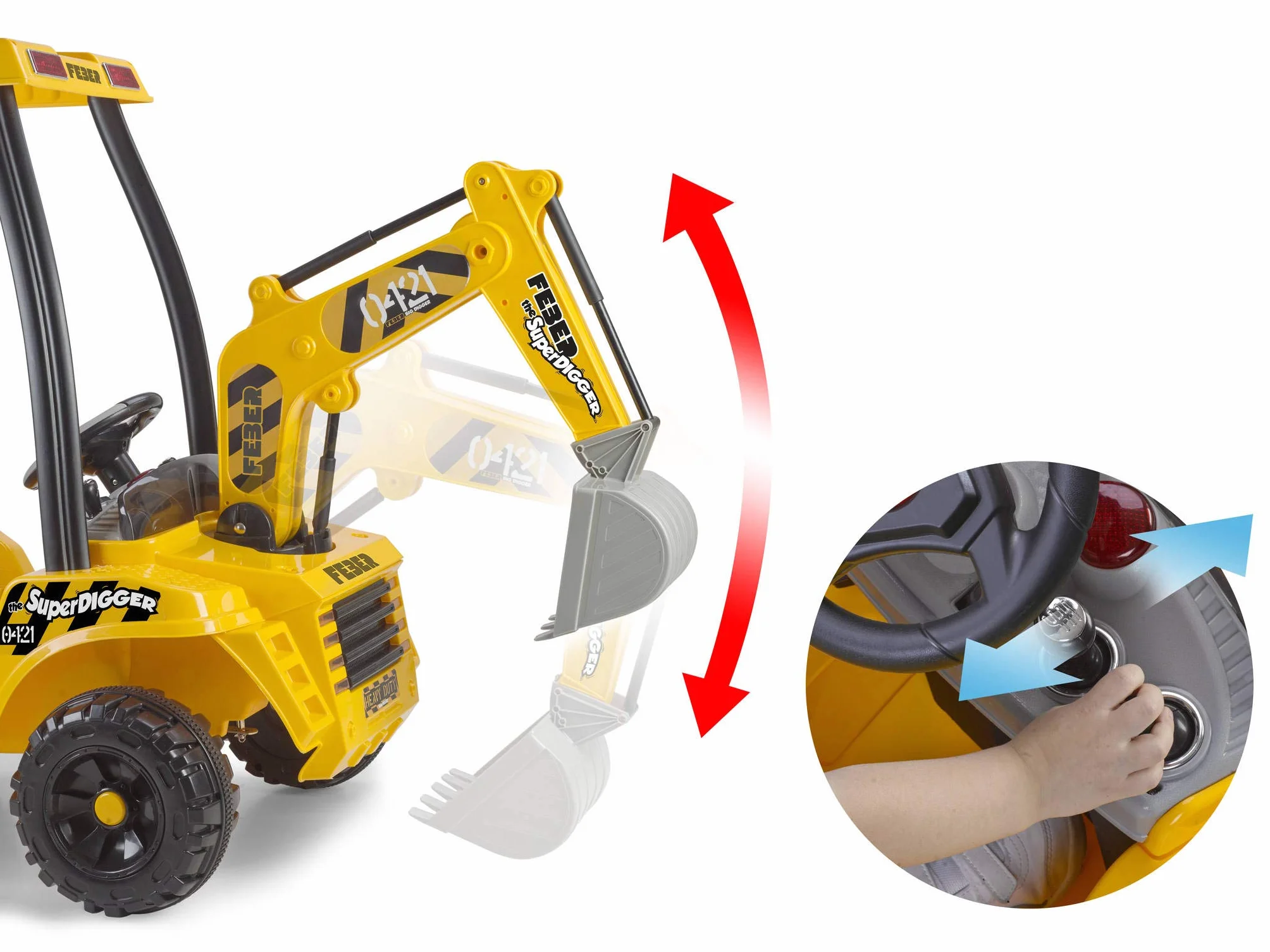 FEBER - Super Digger, koparka akumulatorowa dla dzieci w wieku od 3 lat, 12V (Famosa 800012320)