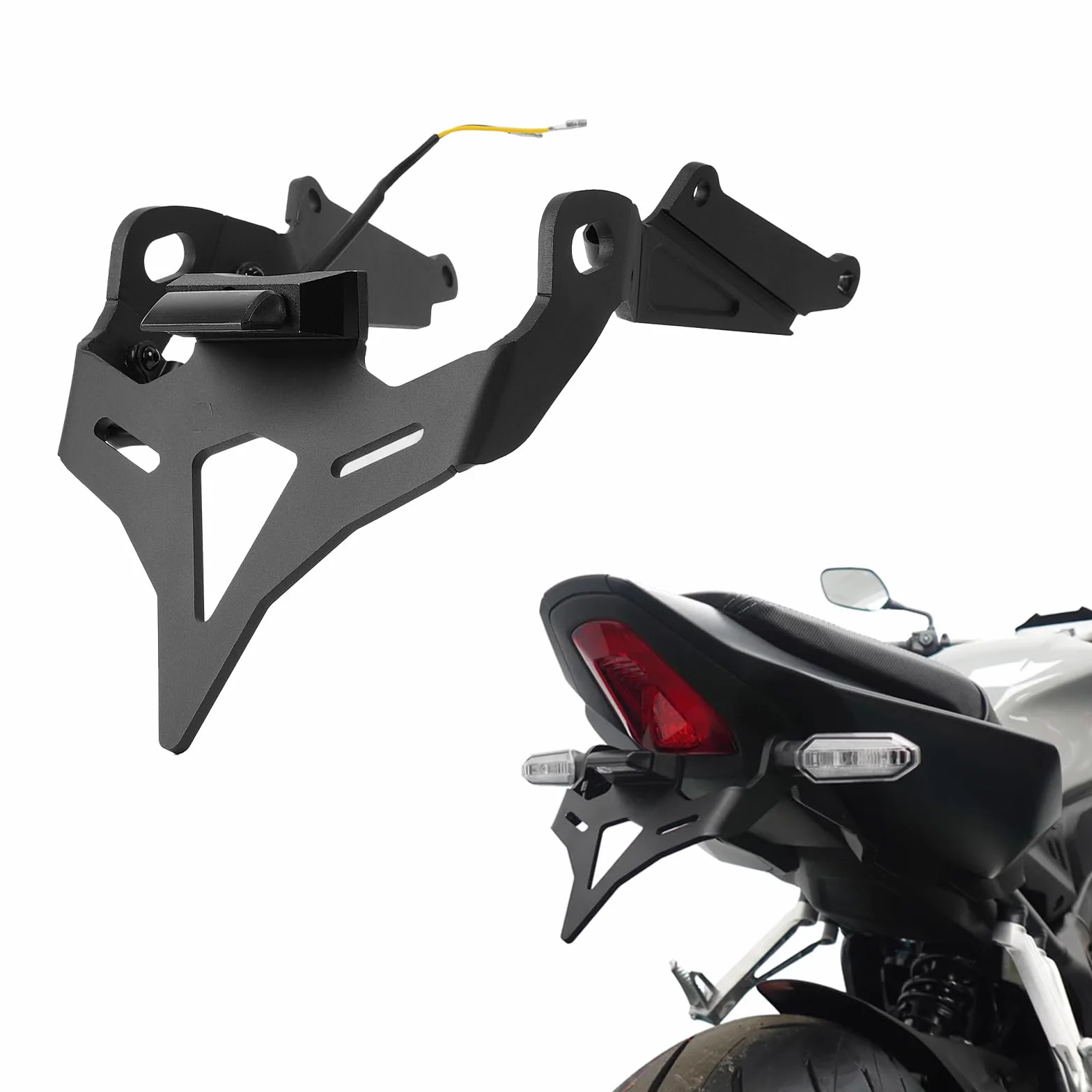 Uchwyt tablicy rejestracyjnej motocykla Tail Tidy kompatybilny z Honda CBR650R / CB650R CBR 650R / CB 650R uchwyt tablicy rejestracyjnej 2021-2025