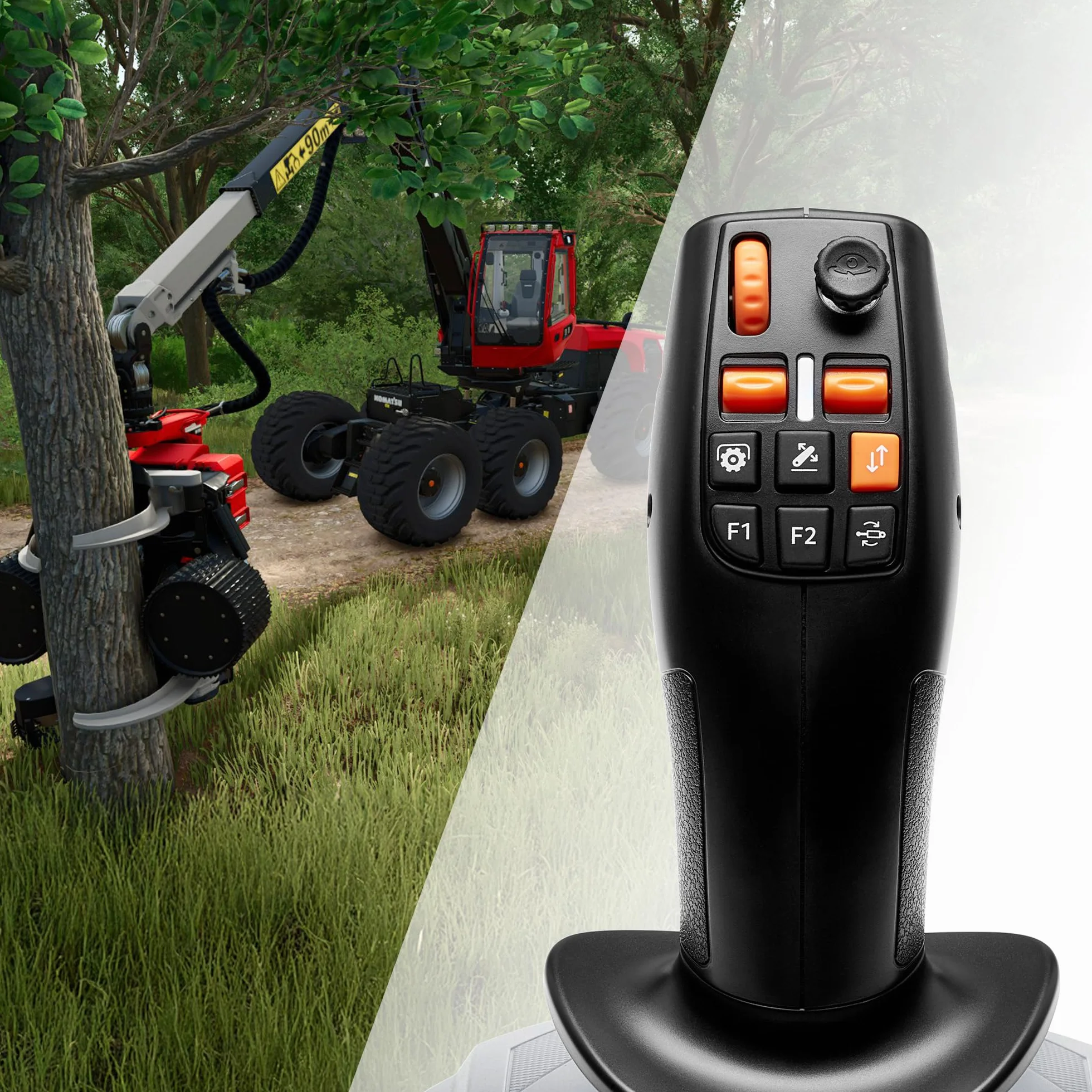 Thrustmaster SimTask FarmStick – Joystick Rolniczy do Symulatora Farmy i Maszyn Budowlanych – 33 Przyciski Akcji, Precyzja H.E.A.R.T – Kontroler do PC, PS5 i PS4 – Czarny