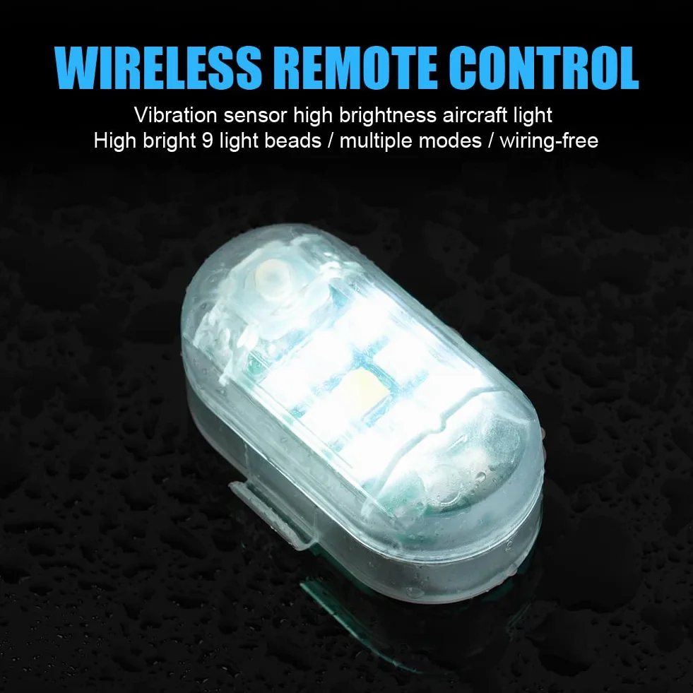Ainiv Drone Strobe Light, 2PCS Drone Strobe Light, światło antykolizyjne do lotów nocnych, światła ostrzegawcze LED w nocy, 7 kolorów bezprzewodowych do motocykli, samochodów RC, dronów