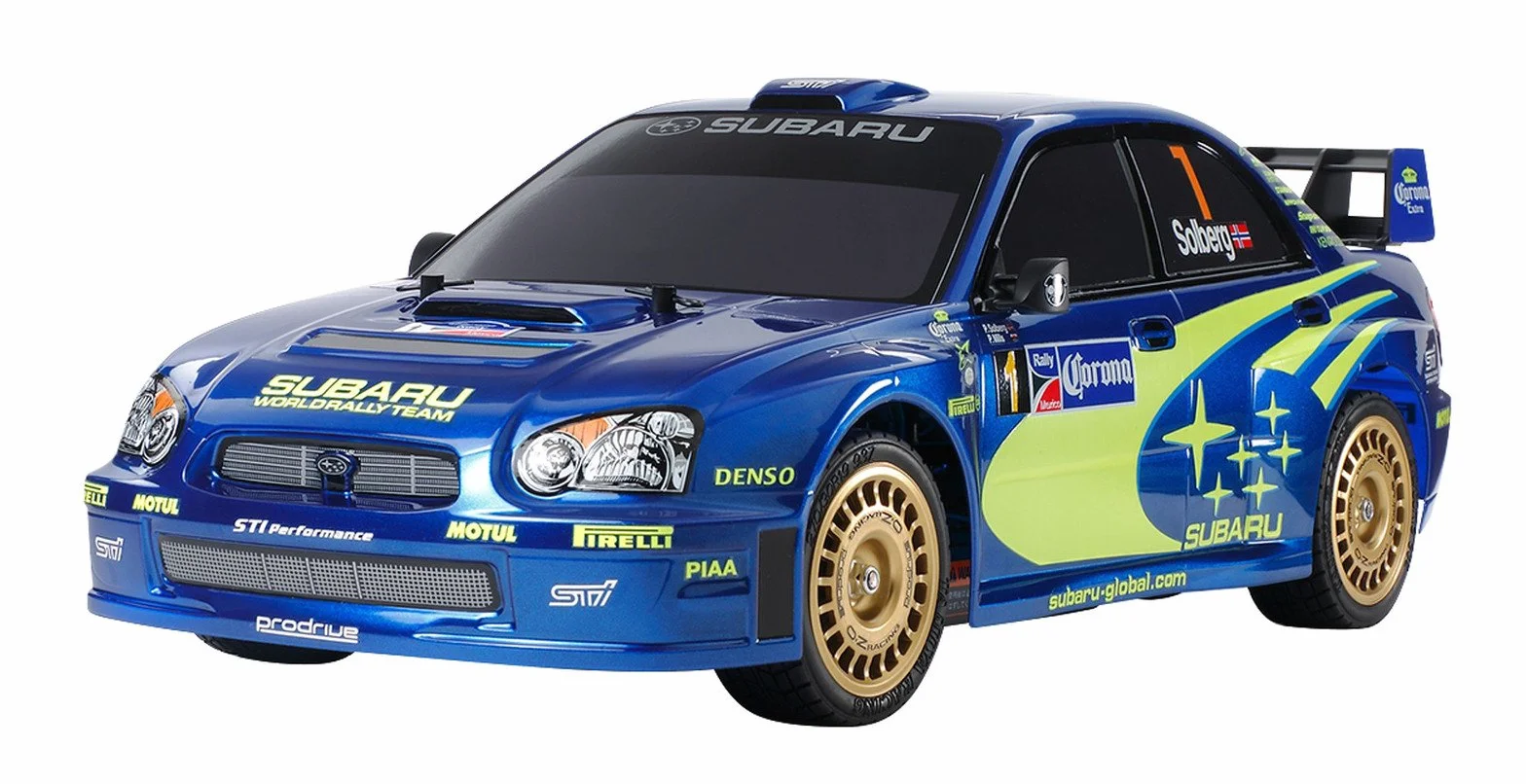 TAMIYA 47372-1:10 Zestaw do montażu samochodu RC Subaru Impreza WRX 2004 (TT-01E) - szczegółowy zestaw modelarski do zdalnie sterowanego samochodu do montażu, od 14 lat, nielakierowany