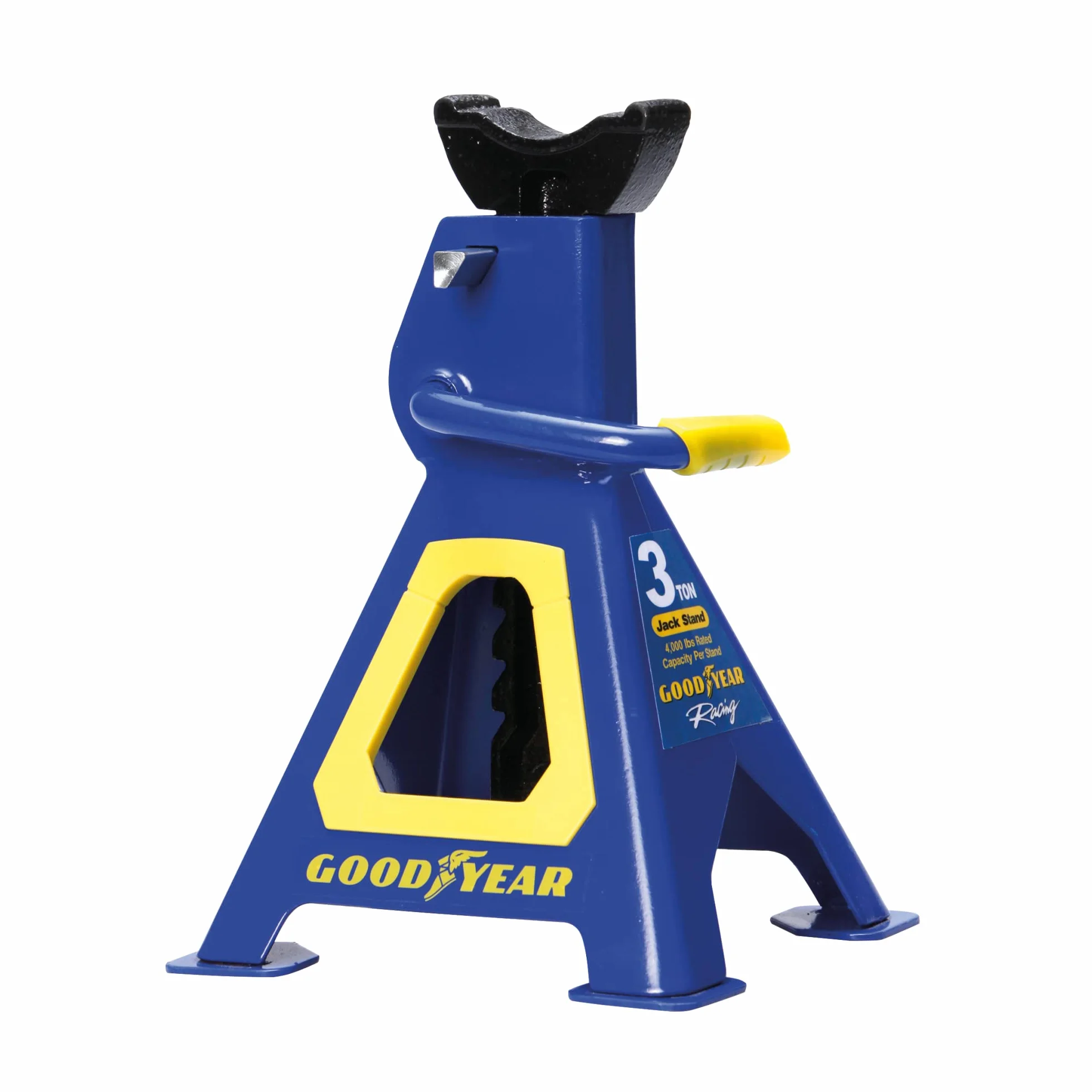 GOODYEAR 75519 Premium stojak warsztatowy, udźwig 3 ton, regulacja wysokości od 280 mm do 420 mm, z zawleczką zabezpieczającą, niebieski lakier ochronny