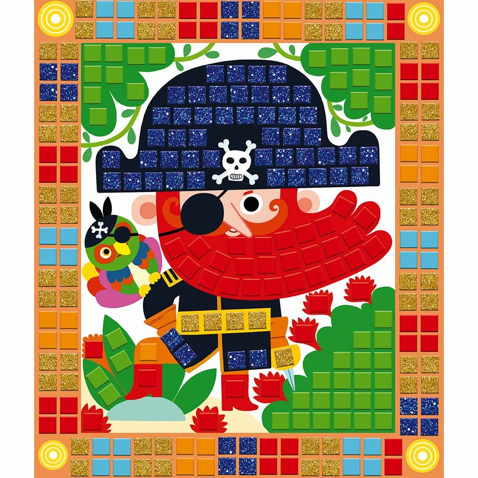 Janod - From 5 years old - Creative Kit - Pirate Mosaics - Calm Workshops - Creative Leisure - Dexterity and Concentration - J07897