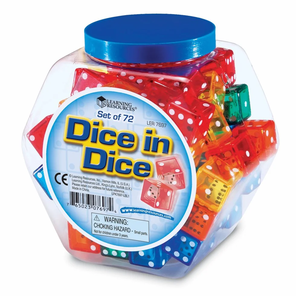 Learning Resources Szesciostronne Kosci in Kosci 72-Kawałek Zestaw