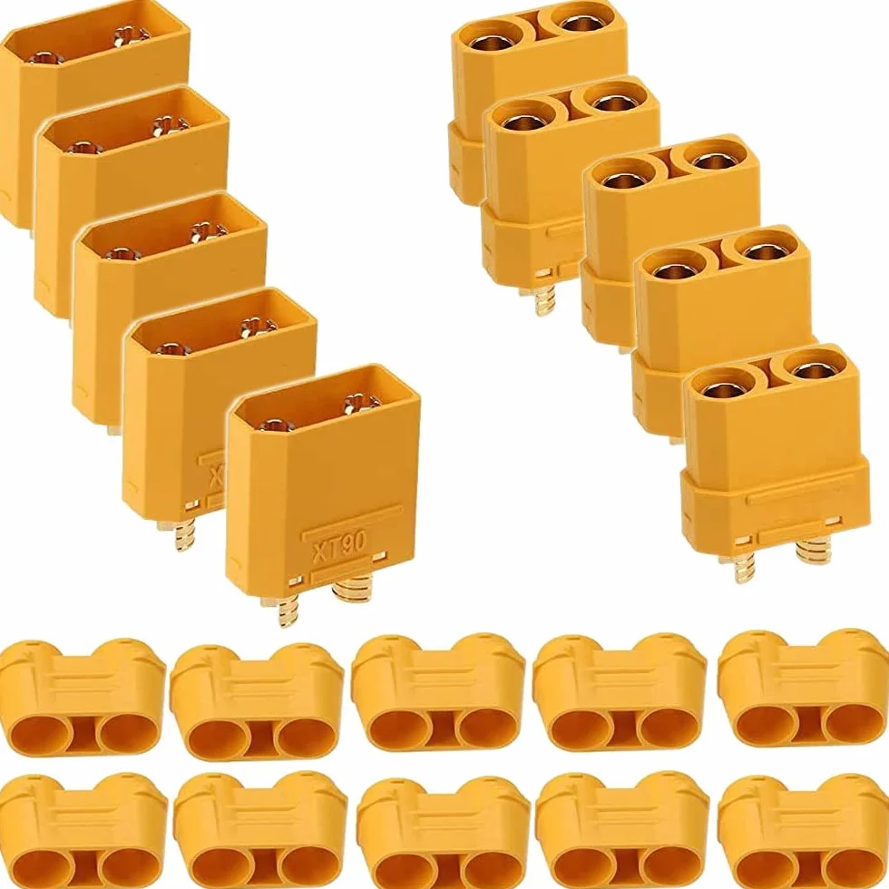 10 szt. 5 par wtyczek XT90 Plug, XT90 męski złącze żeńskie, XT90H wtyk do baterii RC Lipo Battery Helicopter Quadcopter (5 szt. XT90H Plug + 5 szt. gniazdo XT90H)