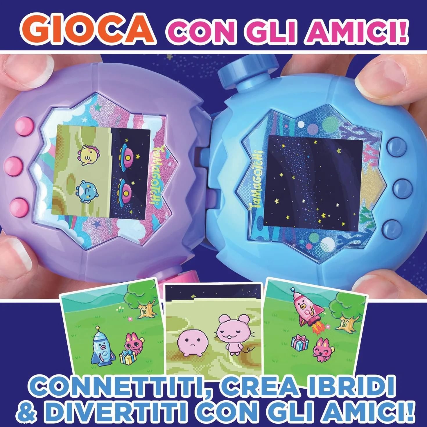 TAMAGOTCHI Bandai Paradise Ciel - Wirtualne zwierzę do hodowli z kółkiem zoomu - interaktywna zabawka w języku francuskim - Fioletowo-różowy model nieba - zabawka dla dzieci w wieku 6 lat i powyżej