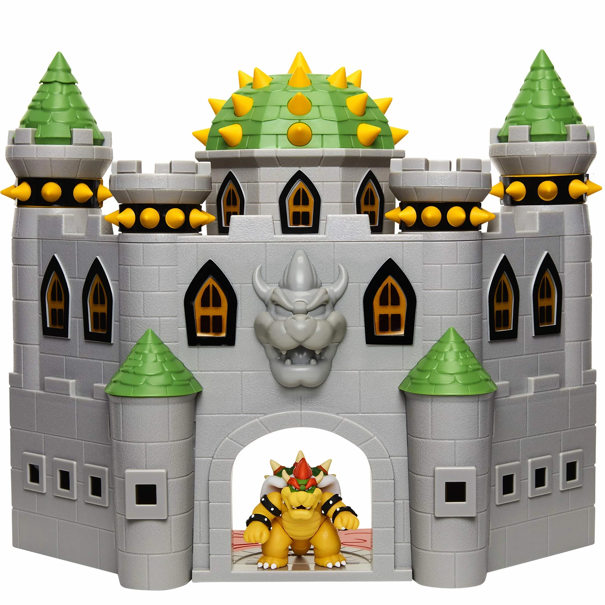 Nintendo Mario Bros Bowsers Deluxe Castle, Zestaw Zabawkowy z Dźwiękami Figurek i Wieloma Interaktywnymi Elementami