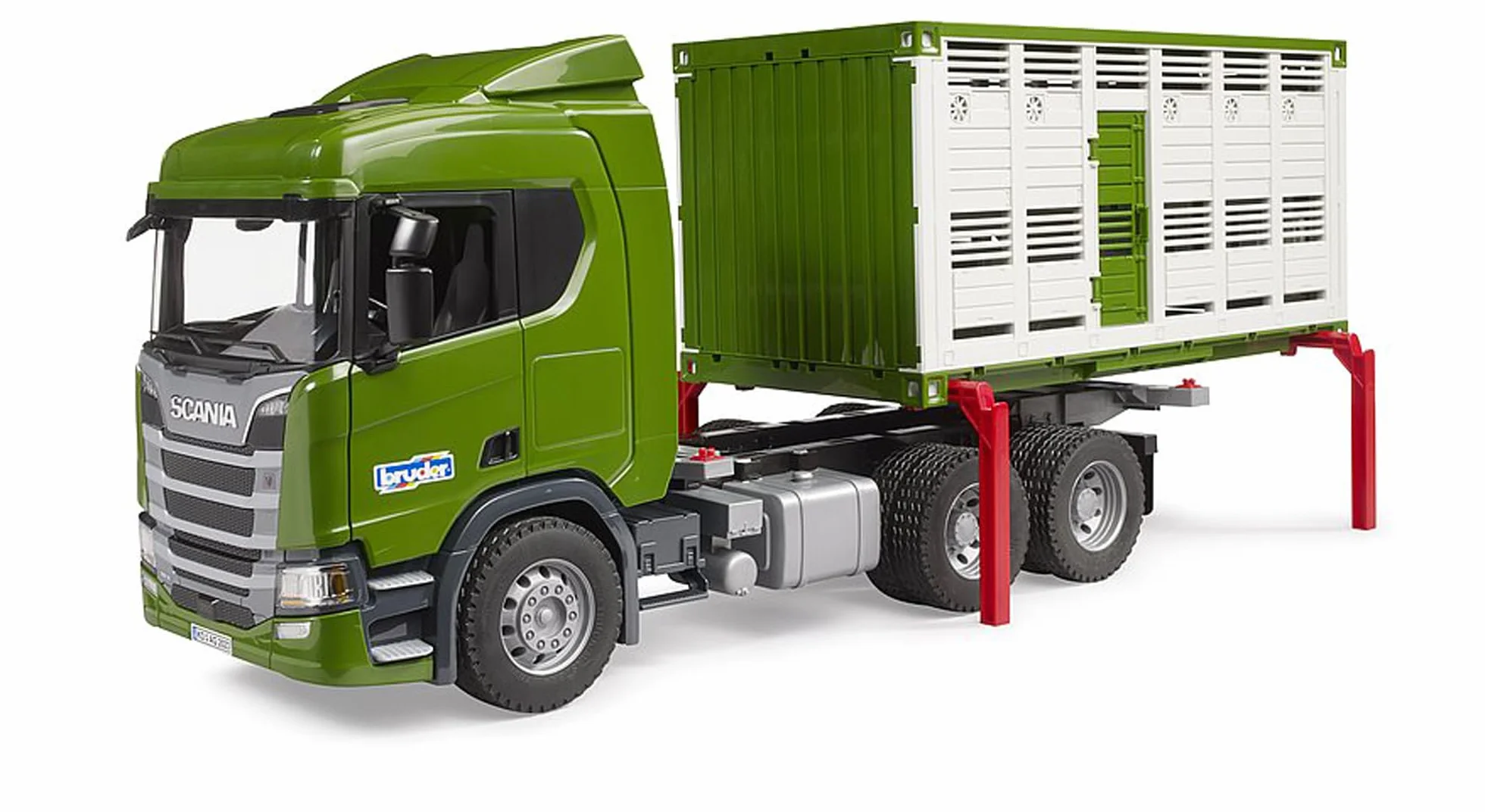 bruder 03548 - Ciężarówka Scania Super 560R z 1 sztuką bydła - 1:16 Pojazdy, Ciężarówka, Przyczepa do przewozu bydła, Zabawki od 4 lat
