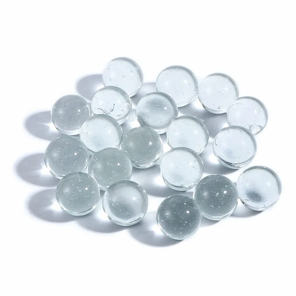 20 szt., 10 mm, 14 mm, 16 mm, szklane kulki, przezroczysty jednolity marmur, okrągłe marmurowe koraliki, kulki do pinballa, przezroczyste szklane kulki (16 mm)