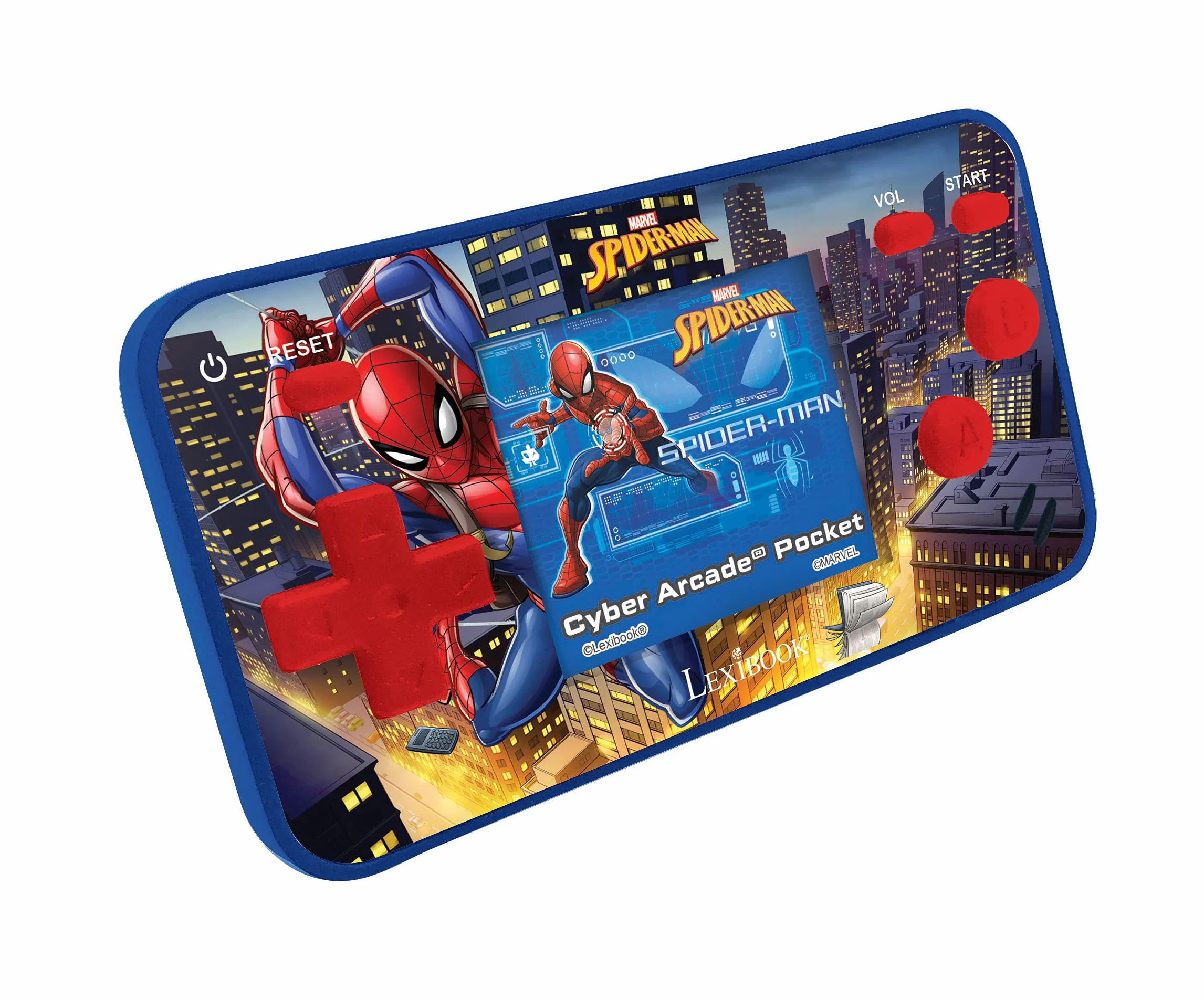 Lexibook Spider-Man JL1895SP Przenośna Konsola do Gier dla Dzieci w Wieku od 3 Lat, 150 Gier, LCD, Zasilana Bateriami, Czerwona, Niebieska, JL1895SP