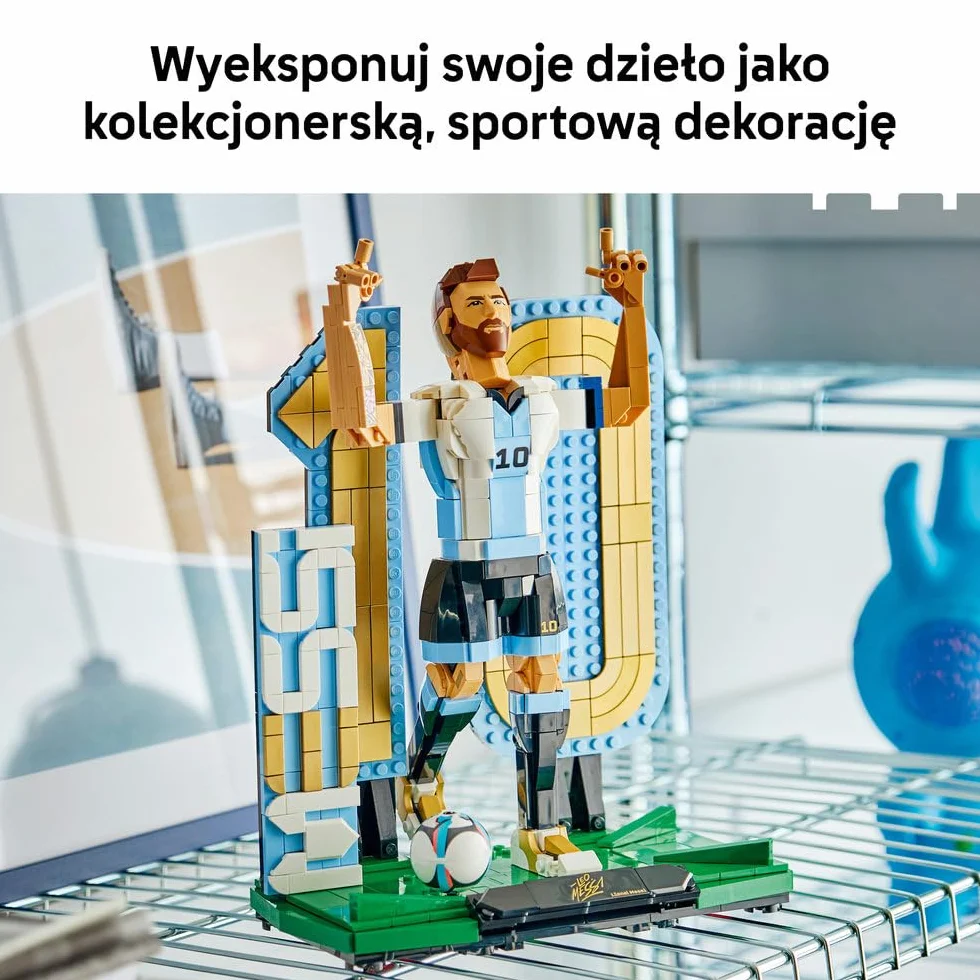 LEGO Editions Lionel Messi — piłkarska legenda, zestaw konstrukcyjny dla dzieci i nastolatków, dekoracja i sportowy prezent dla chłopców i dziewcząt od 12 lat, model dla fanów piłki nożnej 43015