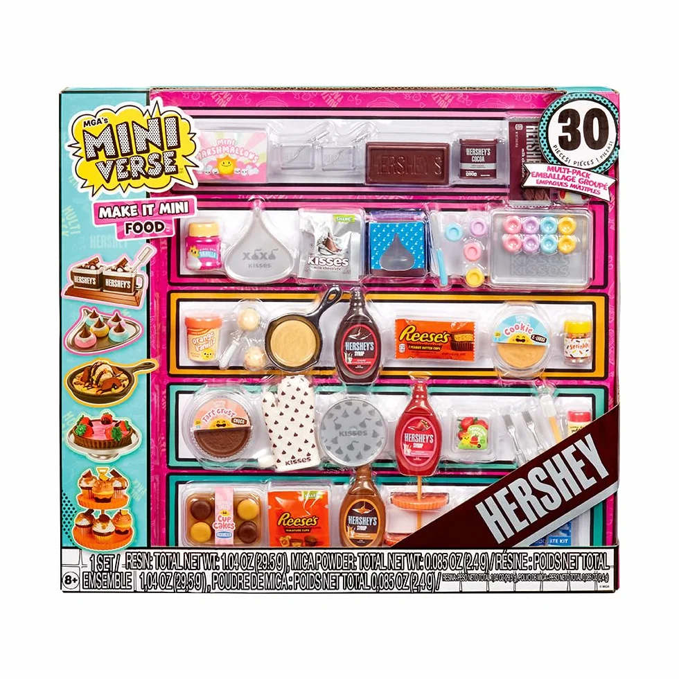 MGA's Miniverse Make It Mini Food - Brunch Multipack - Mini Przedmioty Hershey w Ukrytych Opakowaniach - DIY, Zabawa Żywicą, Repliki Jedzenia - dla Kolekcjonerów i Dzieci (8+), NIEJADALNE