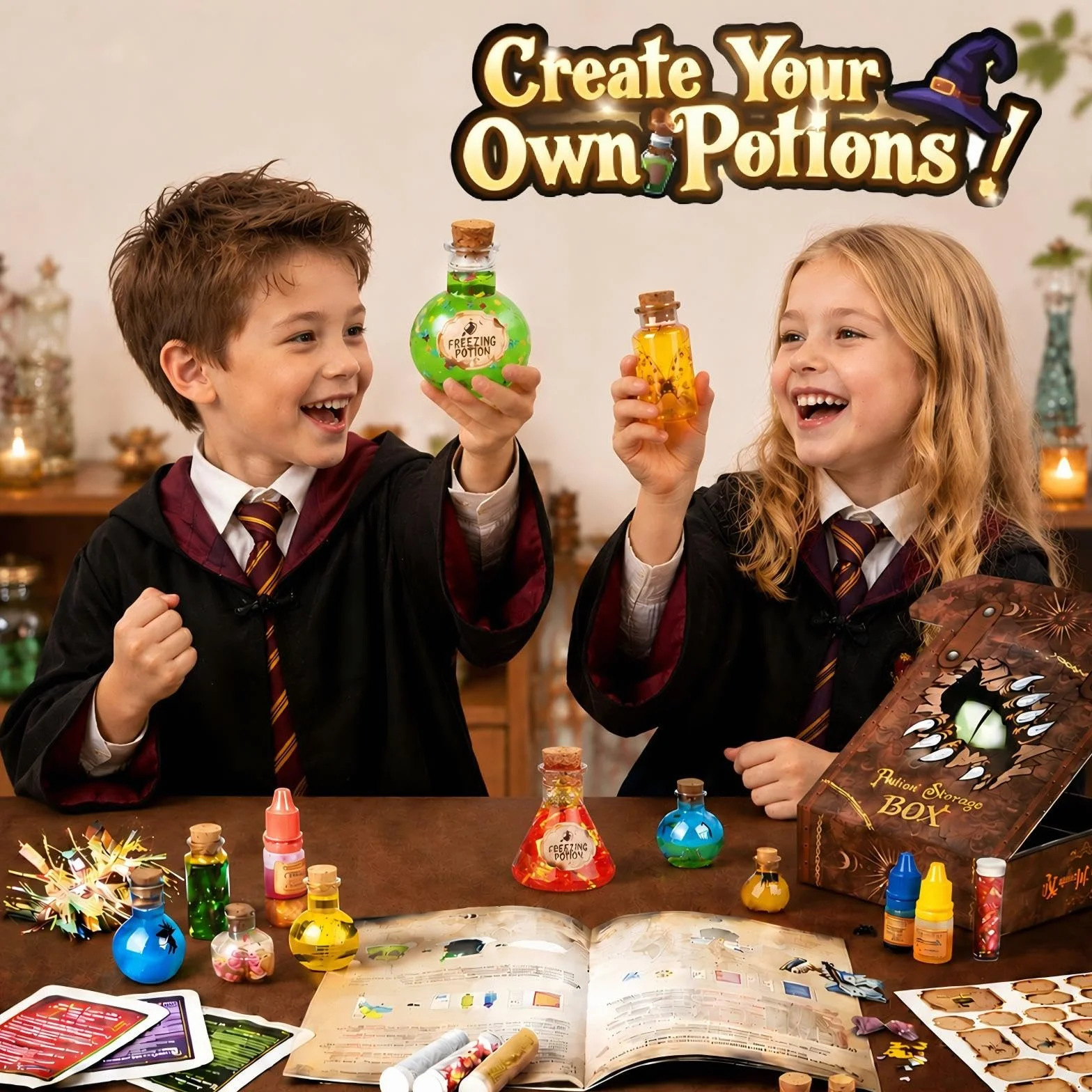 Mostof Wizard Potions Kits dla dzieci, Mix 20+ Science Magic Experiments Potions with Magic Cauldron, Kreatywna zabawka na prezent urodzinowy
