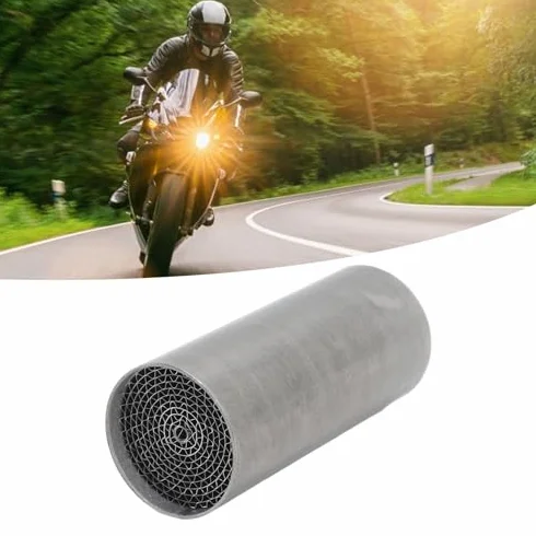 Katalizator Rury Wydechowej, Katalizator Rury Wydechowej Motocykla Katalizator ze Stali Nierdzewnej Przedni środkowy Tłumik Wydechowy Uniwersalny do Motocykla (42 * 100mm)