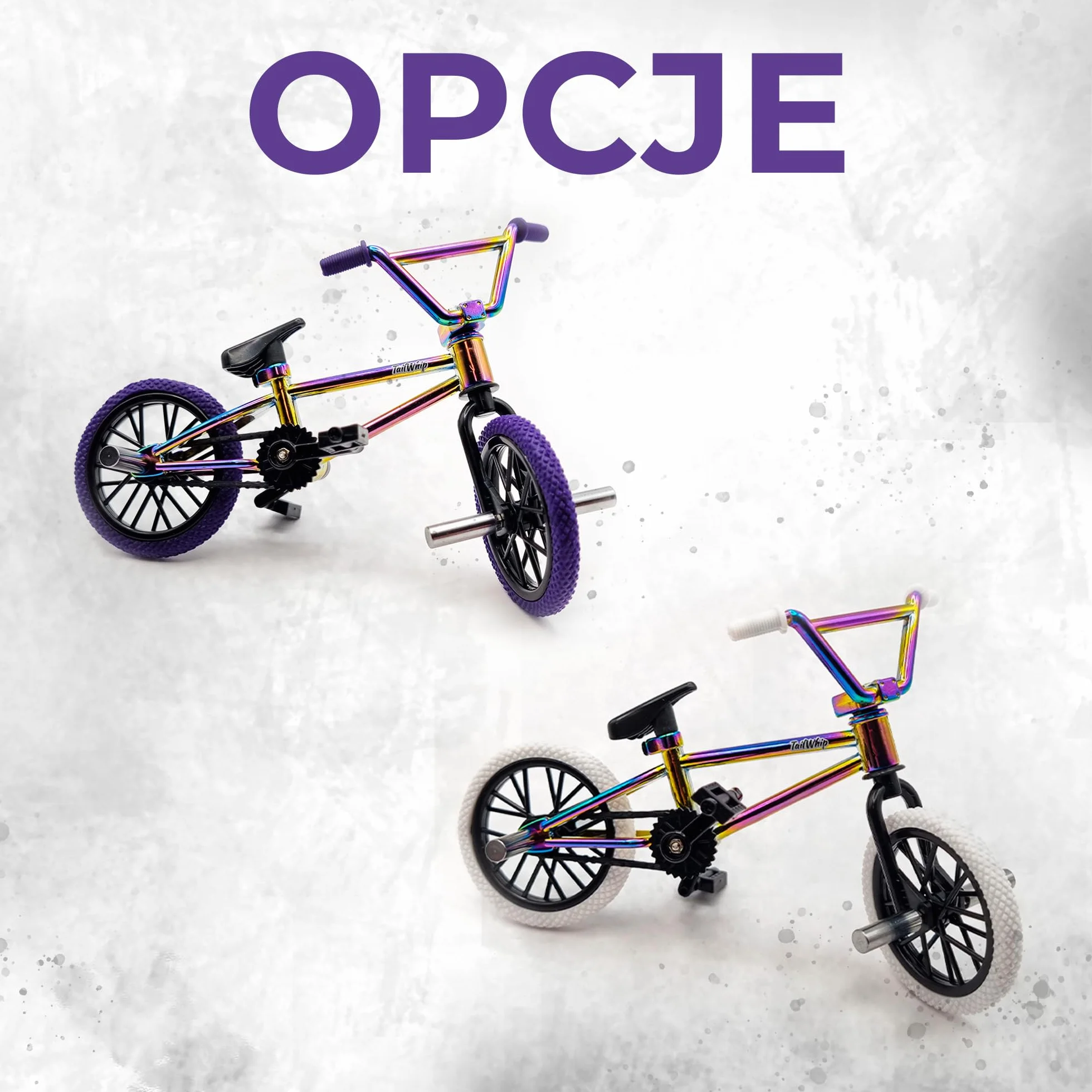 TAILWHIP Finger Bike BMX, Metalowy Mini Rower na Palce z Personalizowanymi Akcesoriami do Niesamowitych Trików, Kompatybilny z Tech Deck Fingerboards i Finger Scooters, Rozwija Motorykę Rąk, multi