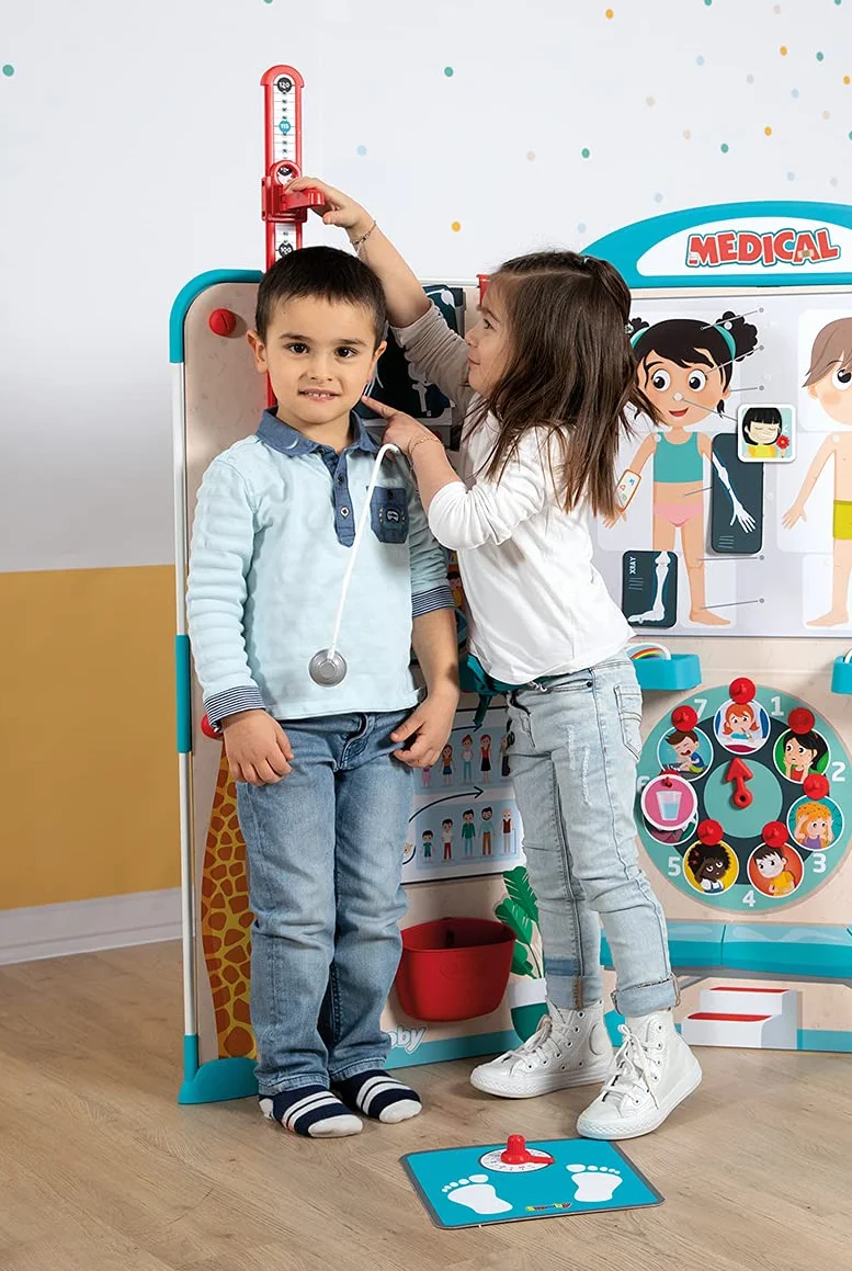 Smoby - praktyka lekarska – składana praktyka dla dzieci, zabawka w przedszkolu, wymiary: 135 x 41 x 120 cm, składana gabinetka dziecięca, dla dzieci od 3 lat