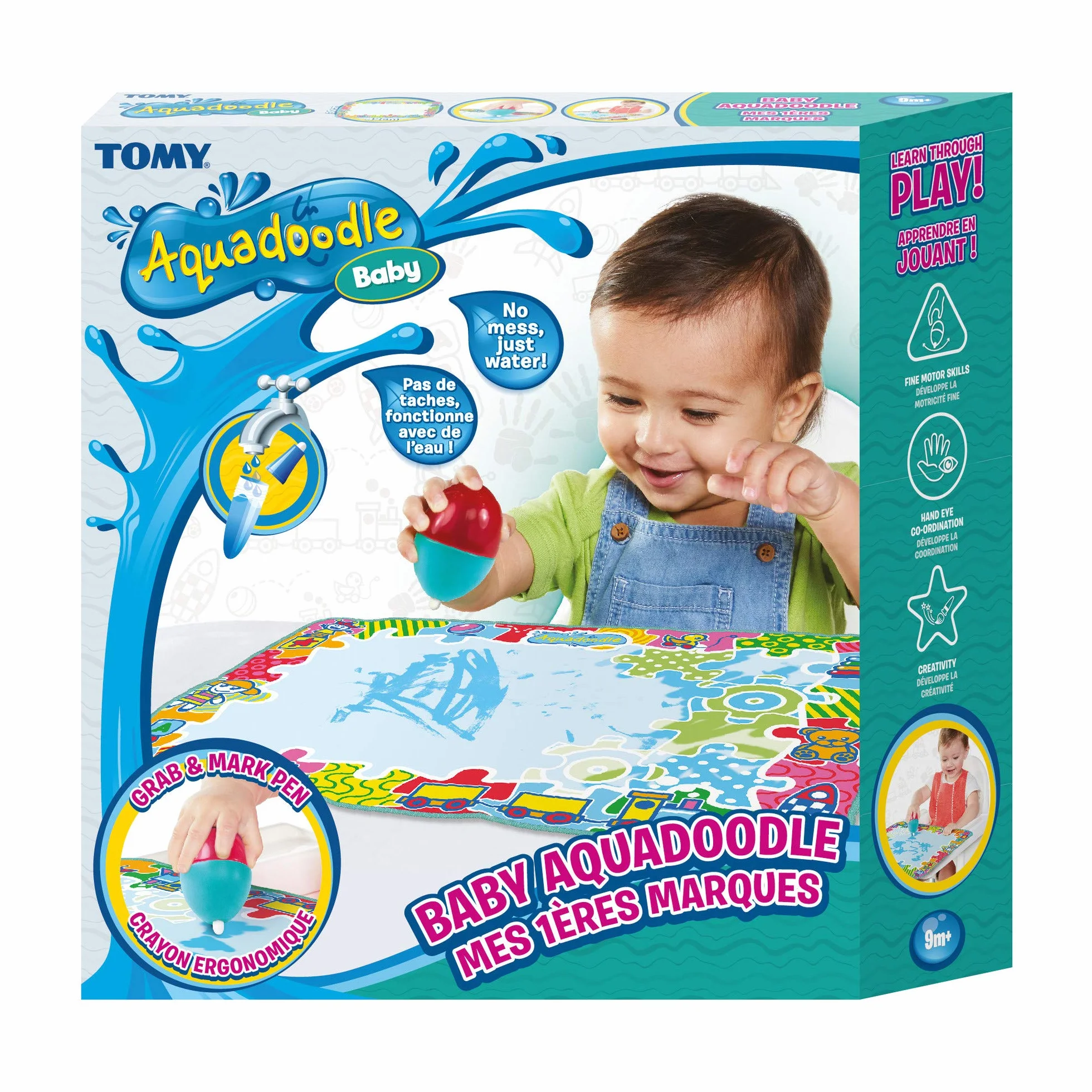 Aquadoodle Baby Water Doodle Mat, Official Tomy No Mess Colouring & Drawing Game, Baby Water Mat Suitable for Babies, Boys & Girls from 9 Months, 1, 2, 3 + Year Olds