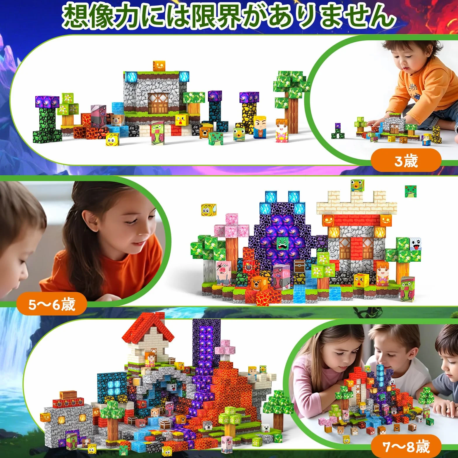 Klocki Magnetyczne 220 PCS 2CM, 3+ Zabawki sensoryczne STEM Montessori, Magnetyczne Klocki dla 3 4 5 6 7 8 9 10 11 12 8-12 lat Chłopcy i dziewczynki Prezenty urodzinowe