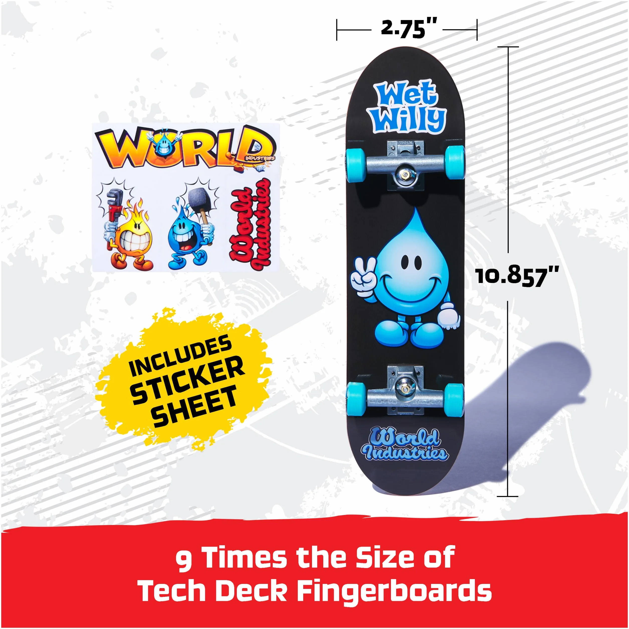 TECH DECK, World Industries Handboard; autentyczne mini deskorolki, zabawki dla dzieci dla chłopców i dziewcząt, od 6 lat (tylko do użytku ręcznego)