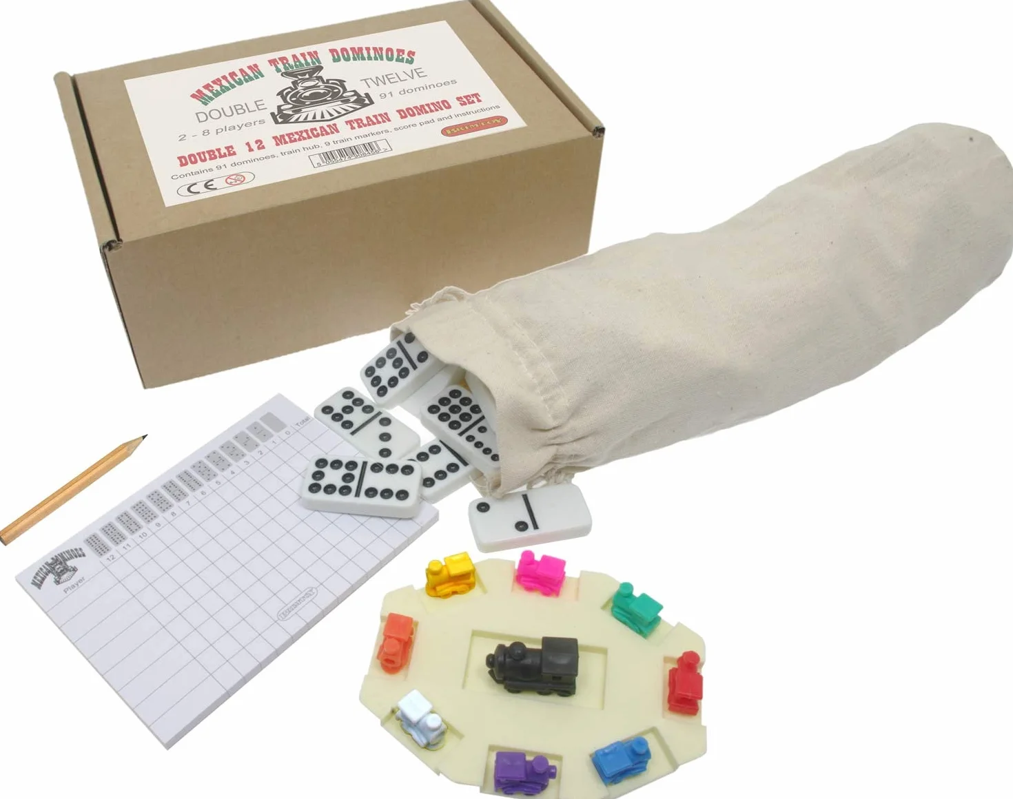 Brimtoy Meksykańskie domino kolejowe podwójne 12 s