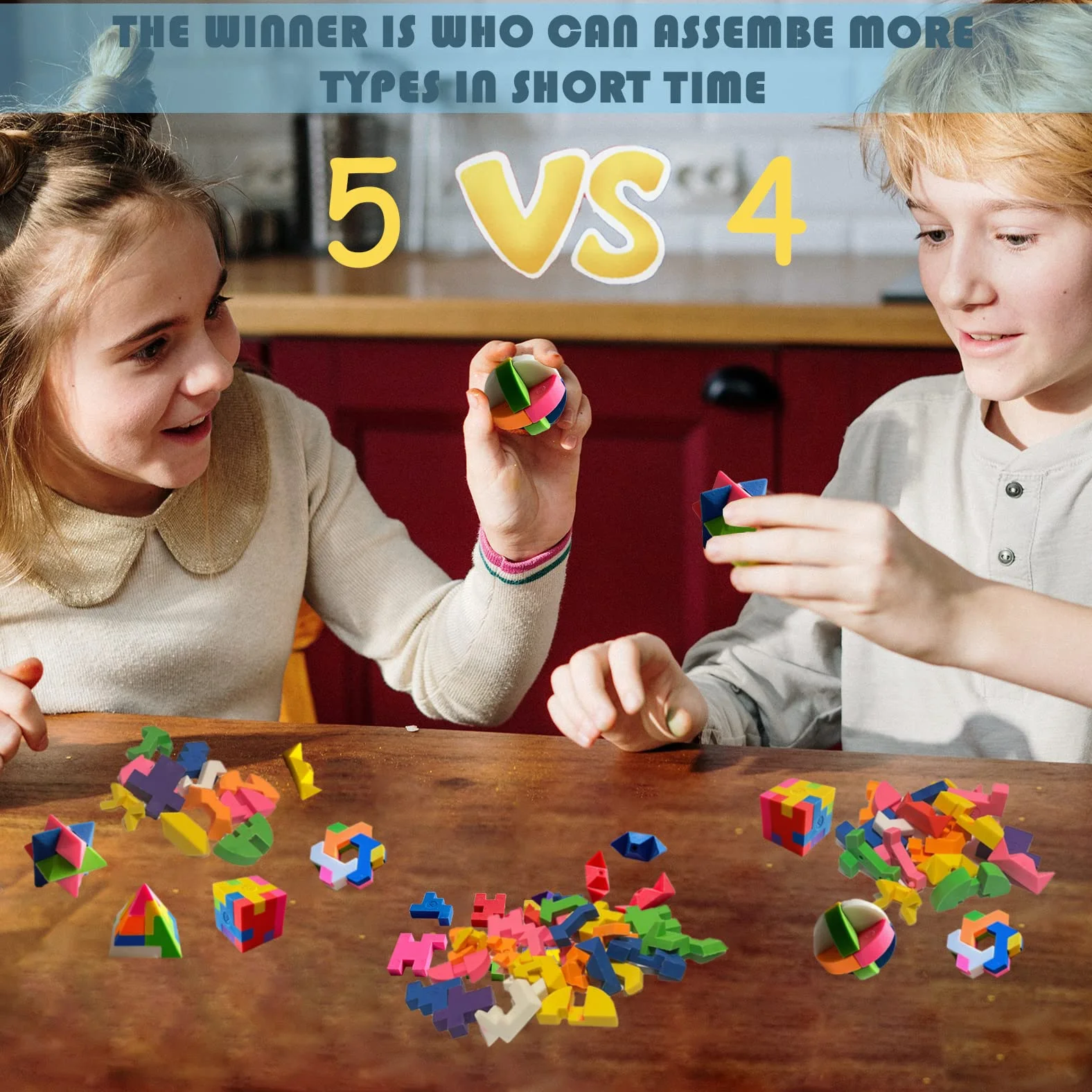 ICEPAPA, Gumki dla Dzieci, 20 Sztuk do Puzzli Kostek, Odpowiednie Jako Drobne Upominki, Nagrody na Loterię lub Prezenty Urodzinowe (Zawiera 5 Kształtów)